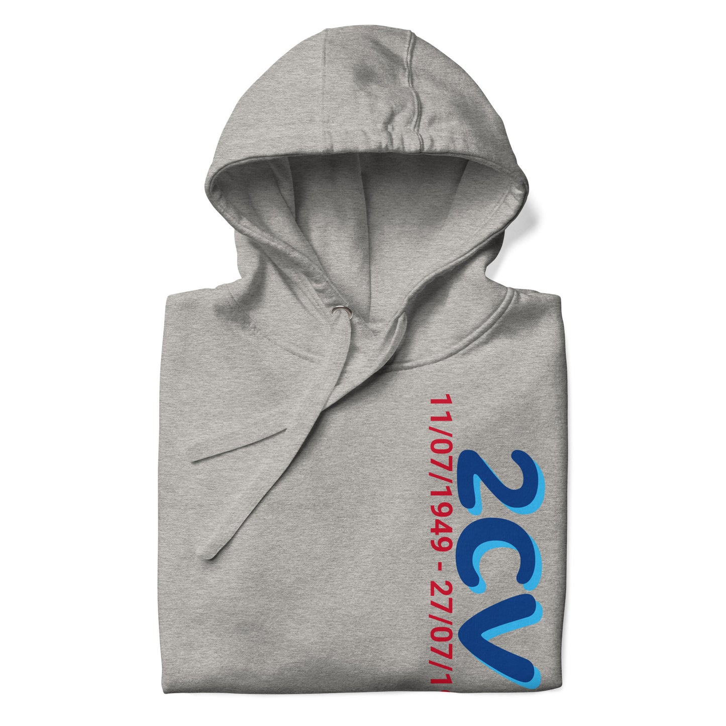 Hoodie with the production period of the Citroën 2cv available in Black, Navy, Gray or White