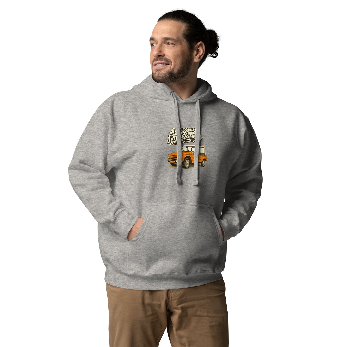 Classic Collection Premium Hoodie – Citroën Méhari Illustration – “I'm Not Old, I'm Classic”