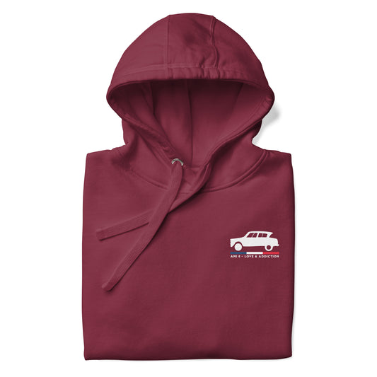 Hoodie “Ami 6 – Love & Addiction” | Streetwear met Franse retrostijl