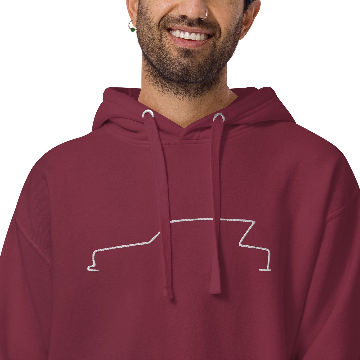 Premium Hoodie Citroën Ami6 Silhouette – Minimalist Line Art with Character