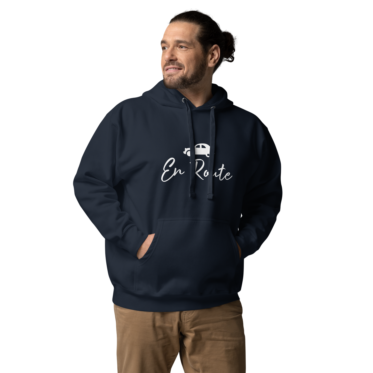 Premium unisex hoodie Citroën 2cv En Route - Black, Navy or Blue