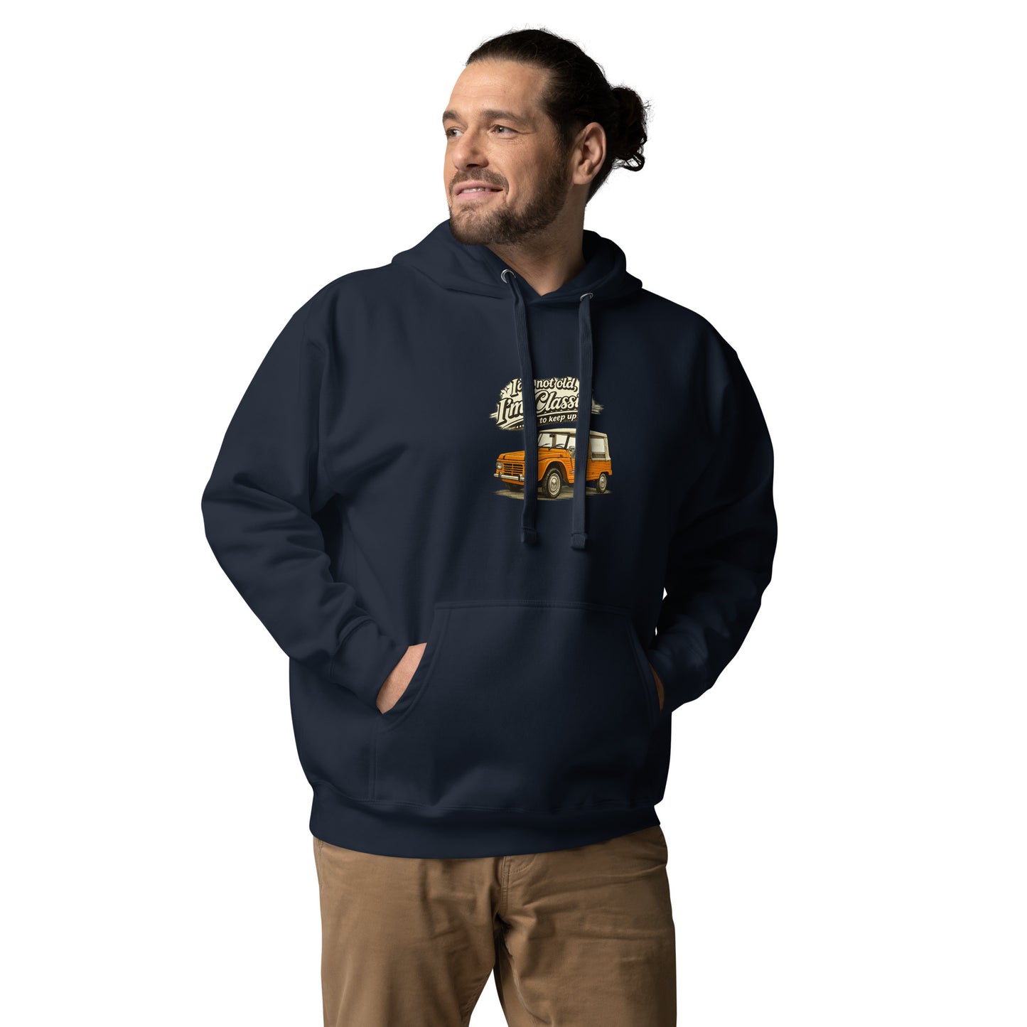 Classic Collection Premium Hoodie – Citroën Méhari Illustration – “I'm Not Old, I'm Classic”