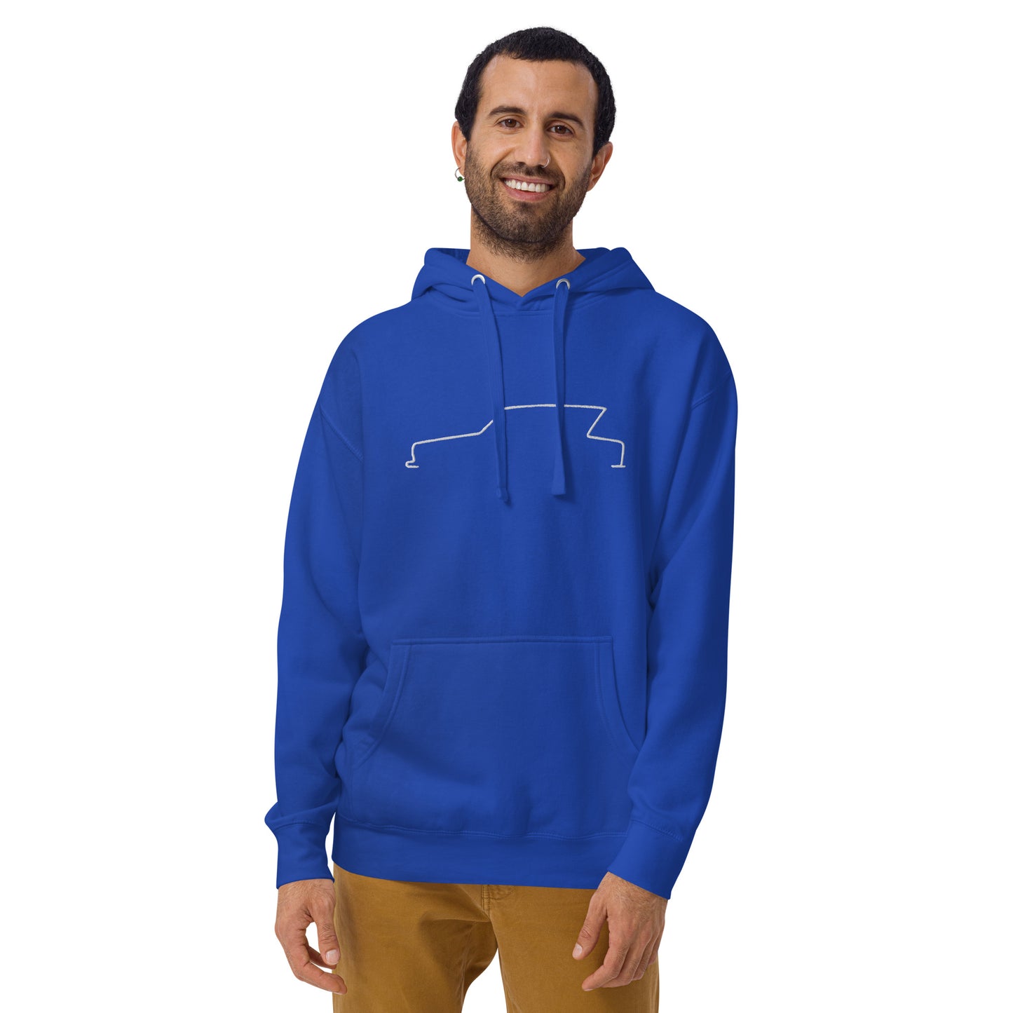 Premium Hoodie Citroën Ami6 Silhouette – Minimalist Line Art with Character