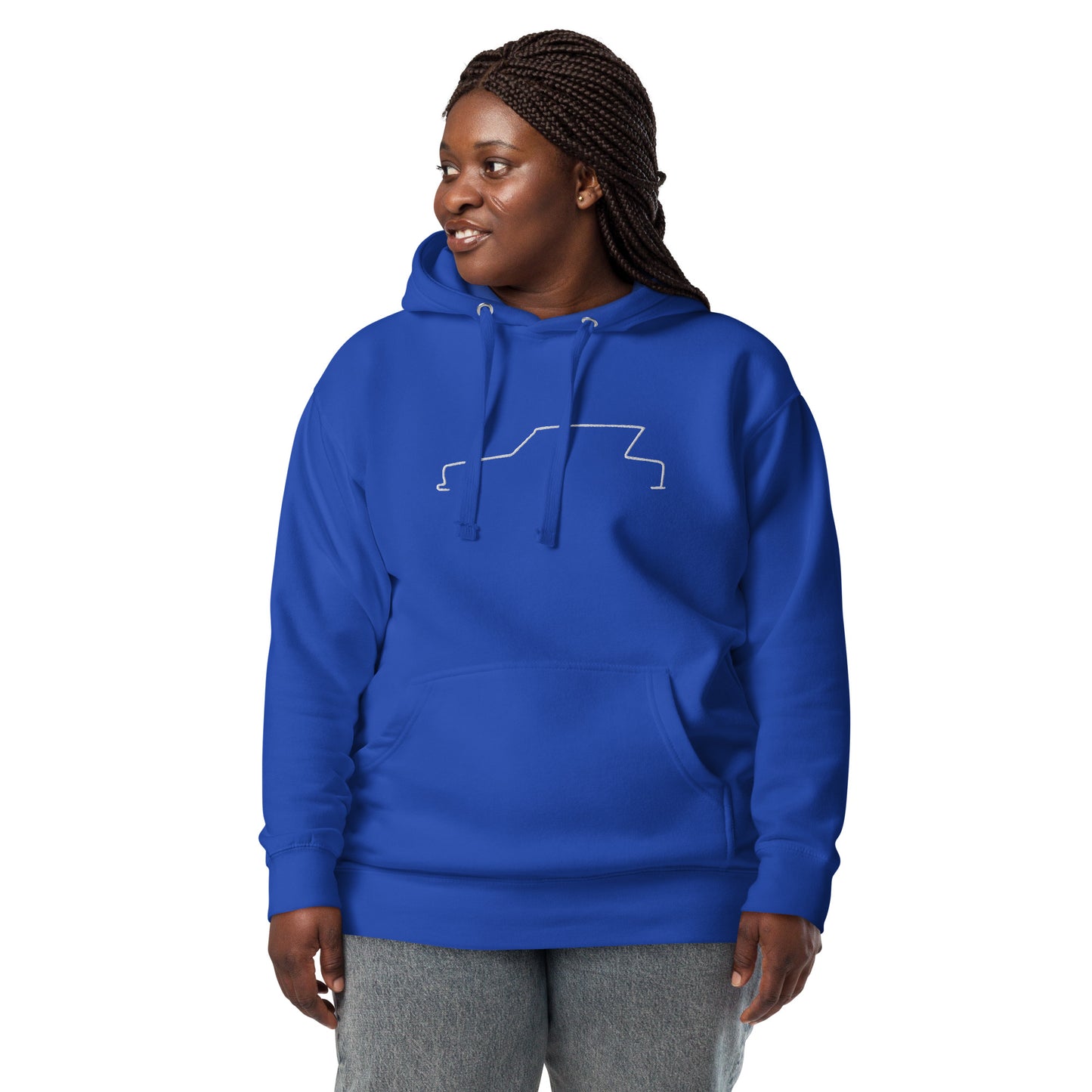 Premium Hoodie Citroën Ami6 Silhouette – Minimalist Line Art with Character