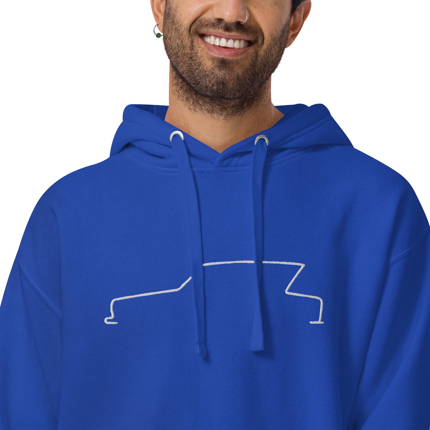 Premium Hoodie Citroën Ami6 Silhouette – Minimalist Line Art with Character