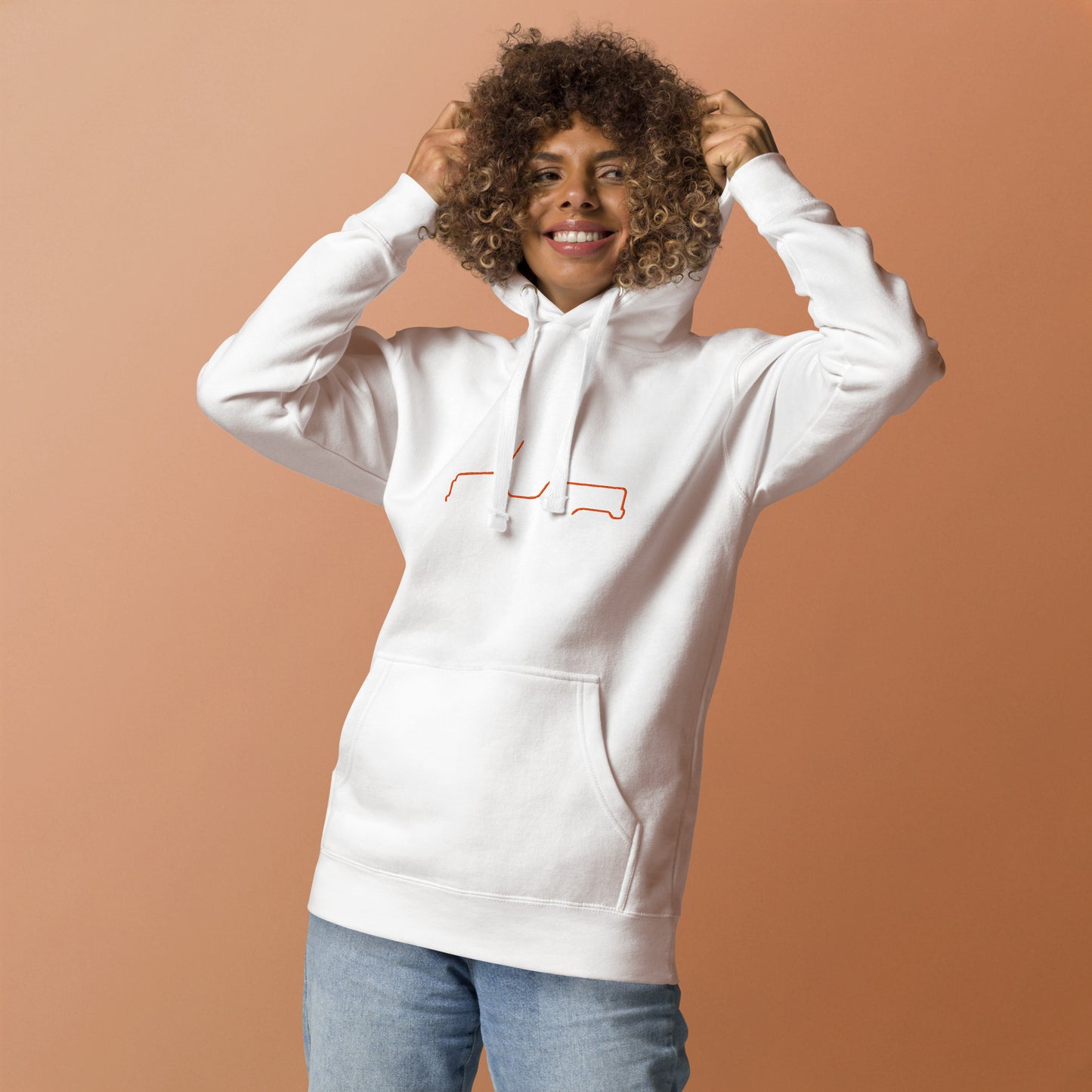 Sweat à capuche Premium – Collection Silhouette Citroën Méhari Line Art