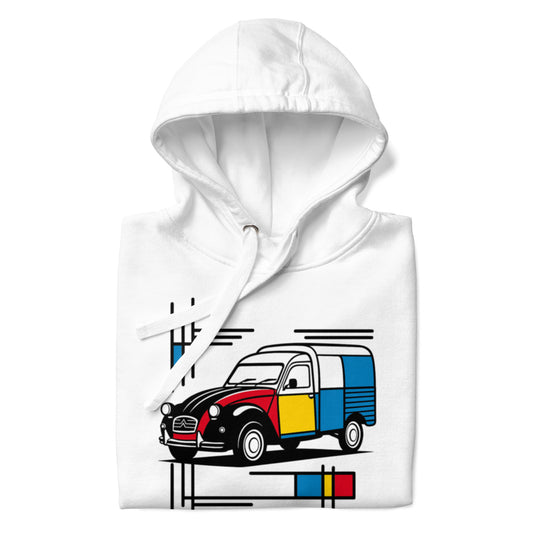 Sweat à capuche Premium Mondriaan – Citroën 2CV Édition Fourgonnette
