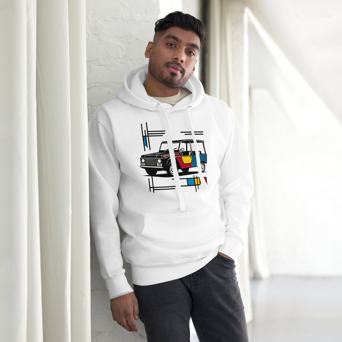 Premium Mondriaan Hoodie – Citroën Méhari Edition