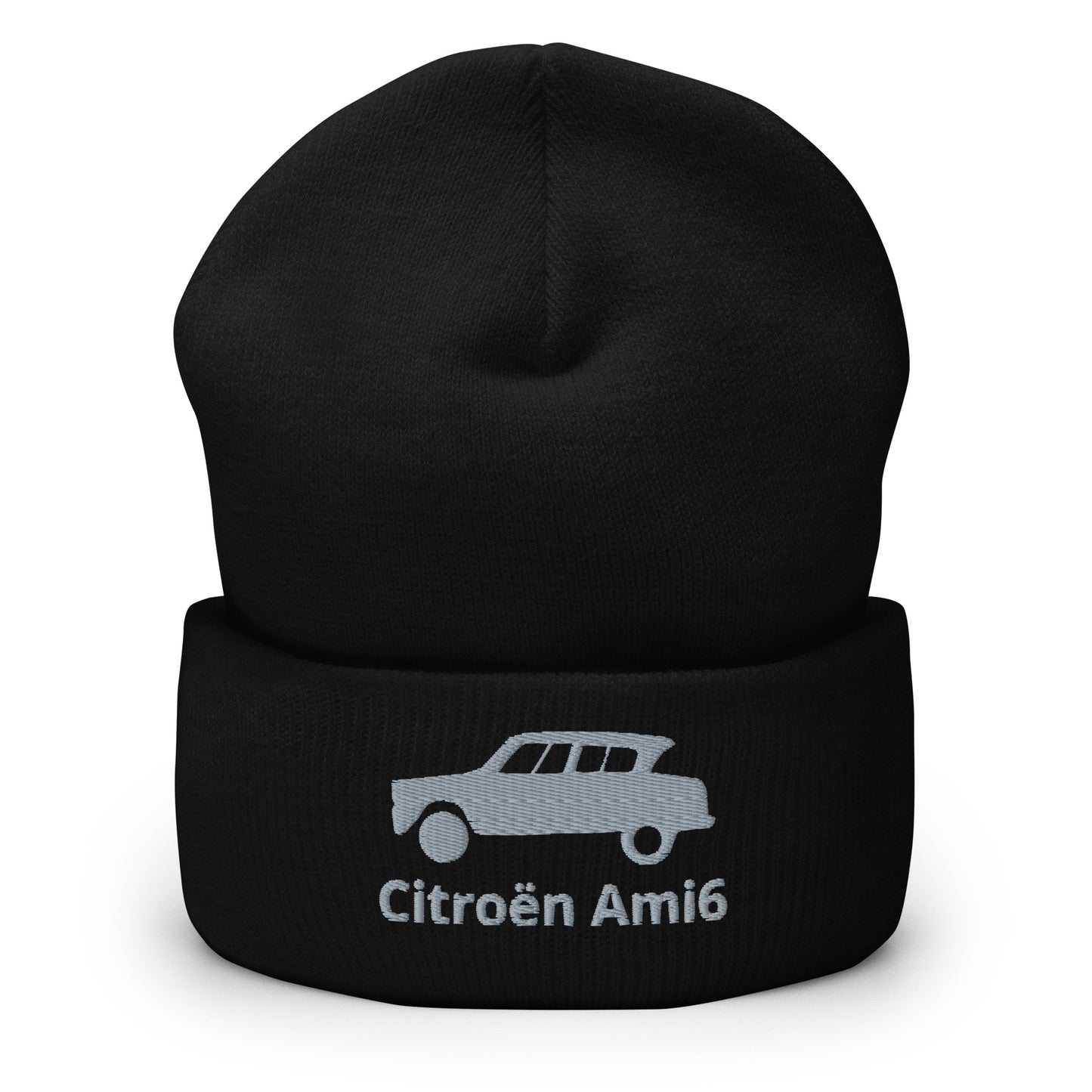 Bonnet Citroën AMI6 brodé avec bord replié disponible en Noir, Marine, Anthracite, Rouge ou Blanc