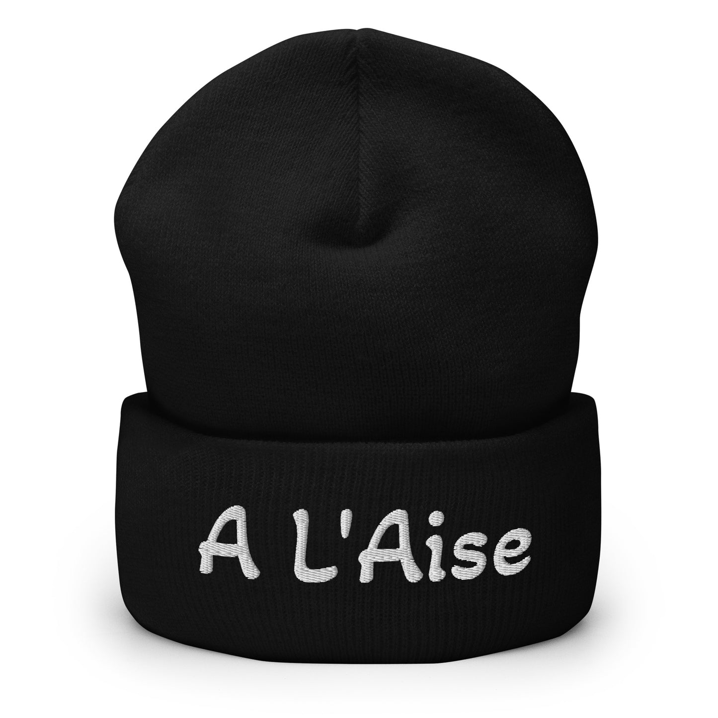 A L'Aise Beanie embroidered with turned edge available in Black, Navy, Anthracite, Blue, Red, Green or Gray