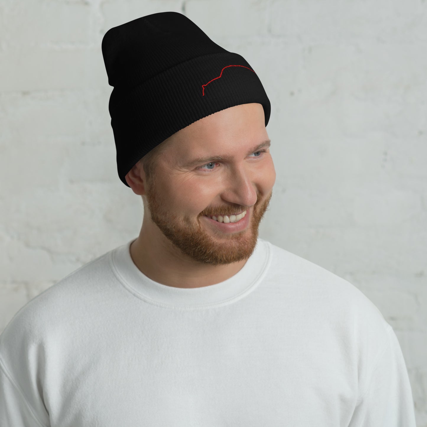 Silhouette Collectie – Citroën 2CV Lijnkunst Beanie | Minimalistisch & Tijdloos