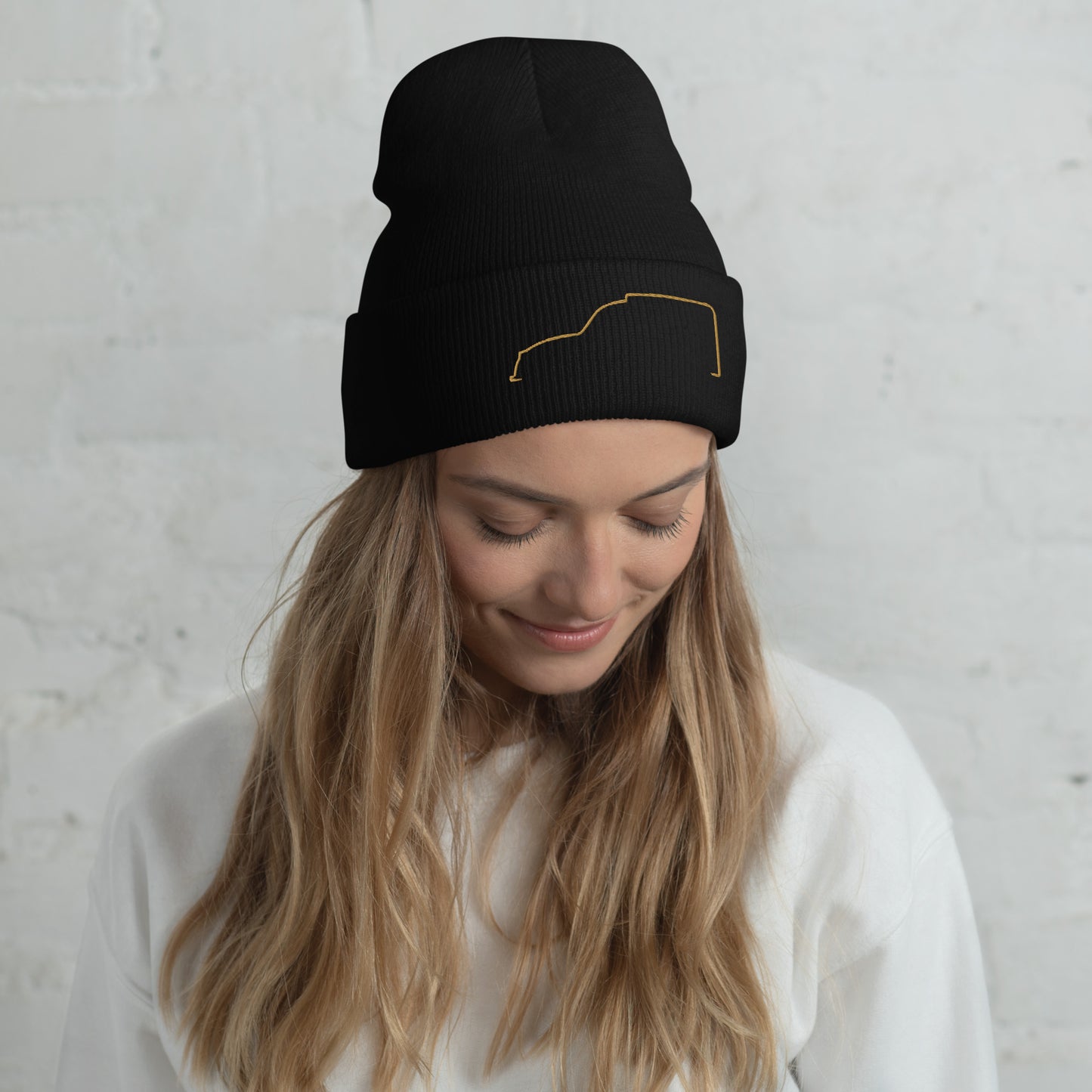 Silhouette Collection – Citroën Fourgonnette Line Art Beanie | Minimalist & Timeless