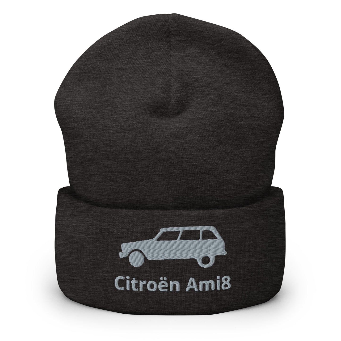 Citroën AMI8 Beanie geborduurd met omgeslagen rand verkrijgbaar in Zwart, Navy, Antraciet, Rood of Wit