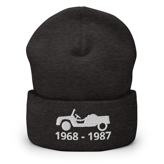 1968-1987 (productieperiode) Méhari Beanie met omgeslagen rand verkrijgbaar in Zwart, Antraciet en Grijs