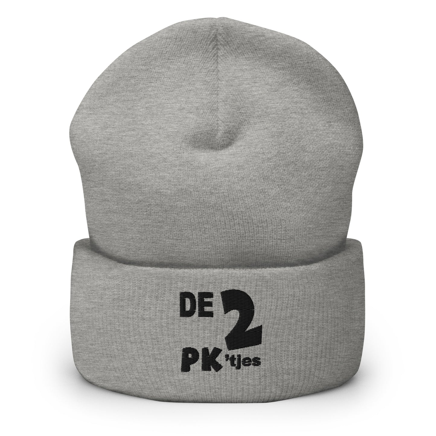 The2Pk'tjes embroidered Beanie with folded edge available in Anthracite, Grey or White