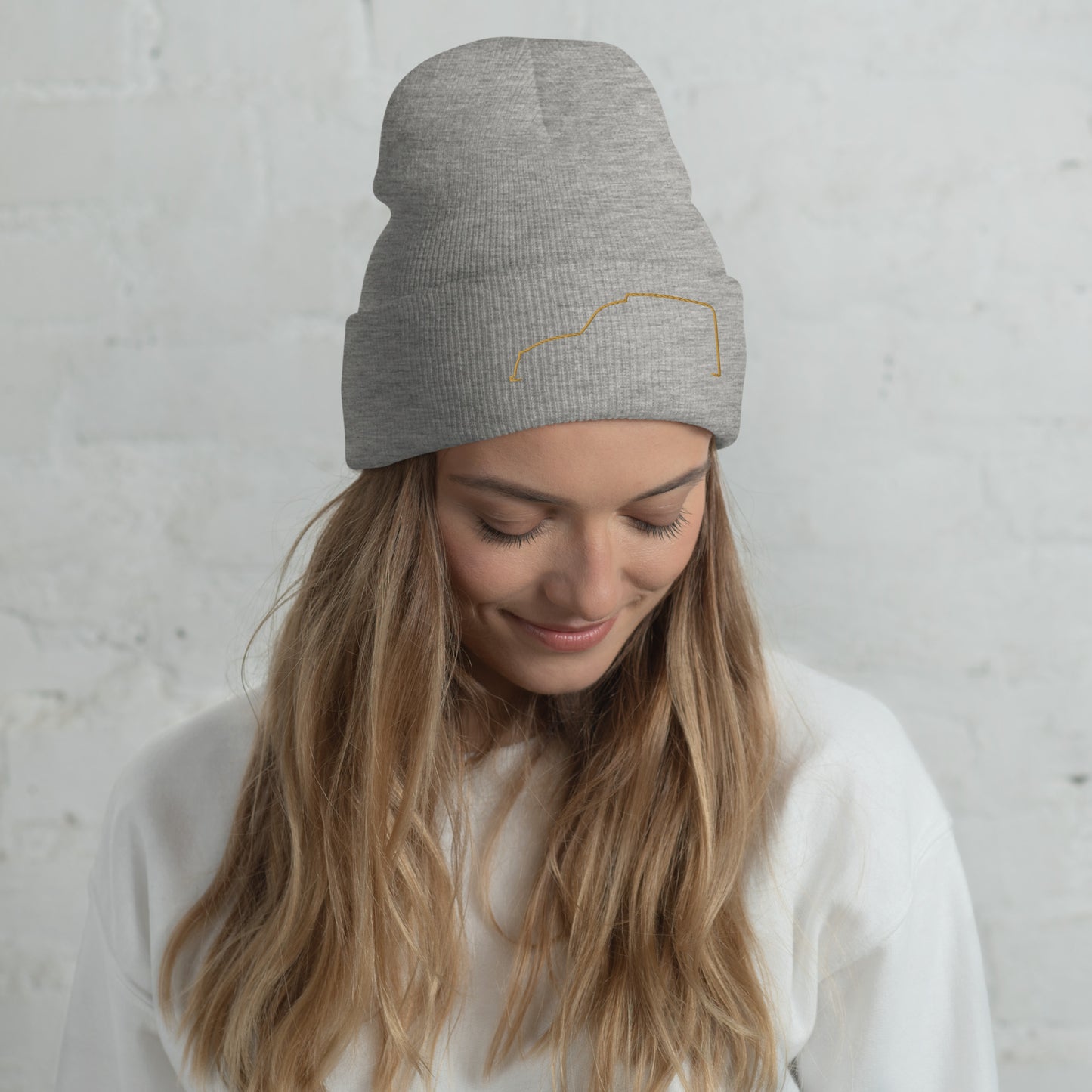 Silhouette Collection – Citroën Fourgonnette Line Art Beanie | Minimalist & Timeless