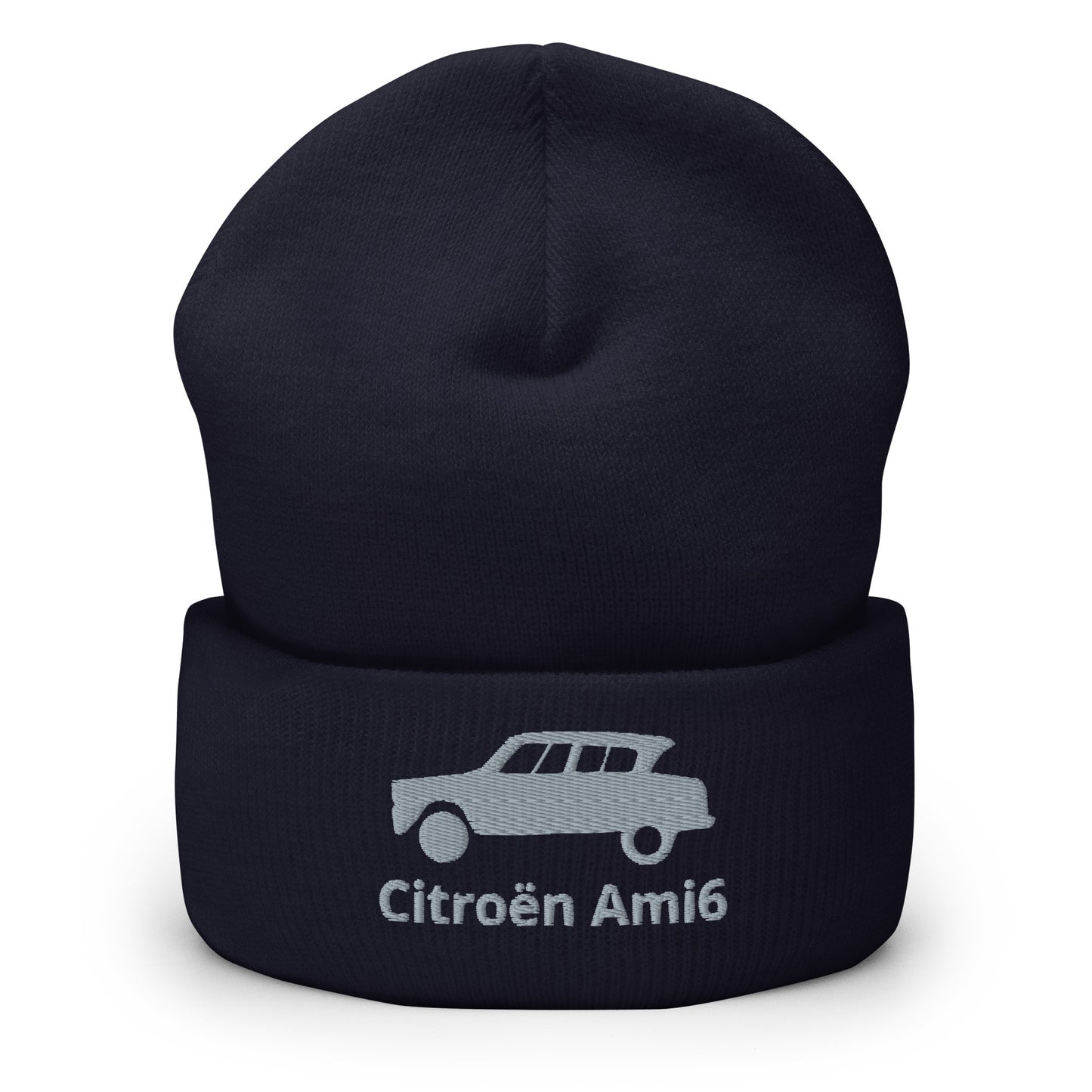 Bonnet Citroën AMI6 brodé avec bord replié disponible en Noir, Marine, Anthracite, Rouge ou Blanc