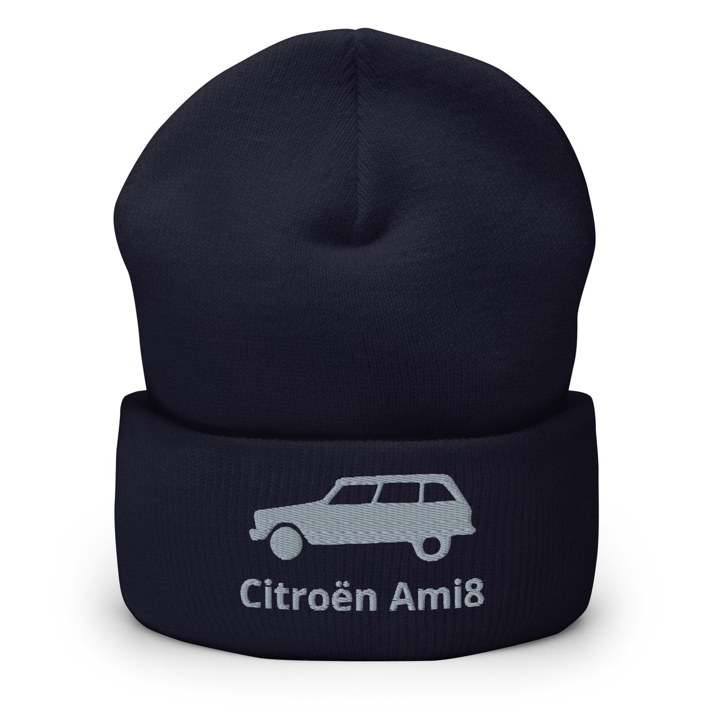 Citroën AMI8 Beanie geborduurd met omgeslagen rand verkrijgbaar in Zwart, Navy, Antraciet, Rood of Wit