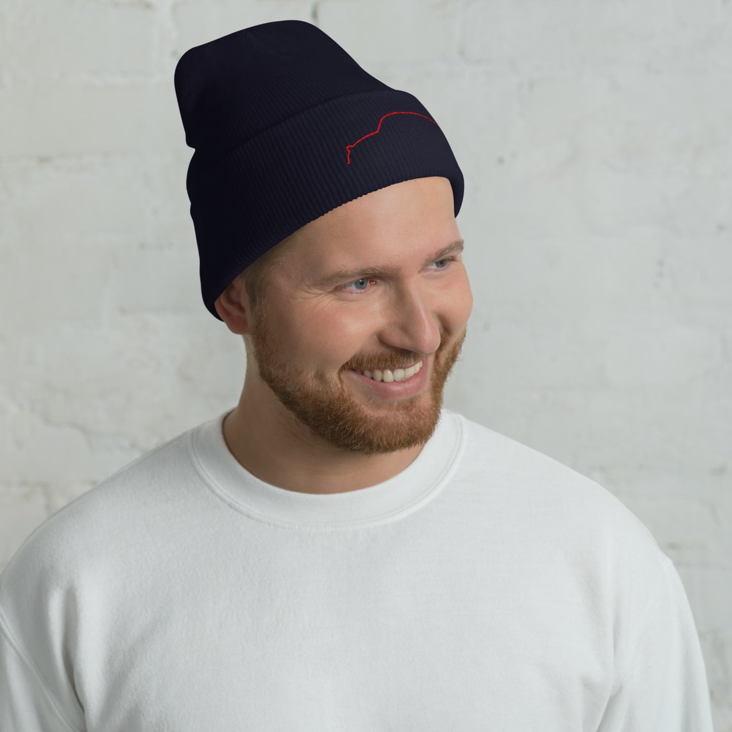 Silhouette Collectie – Citroën 2CV Lijnkunst Beanie | Minimalistisch & Tijdloos