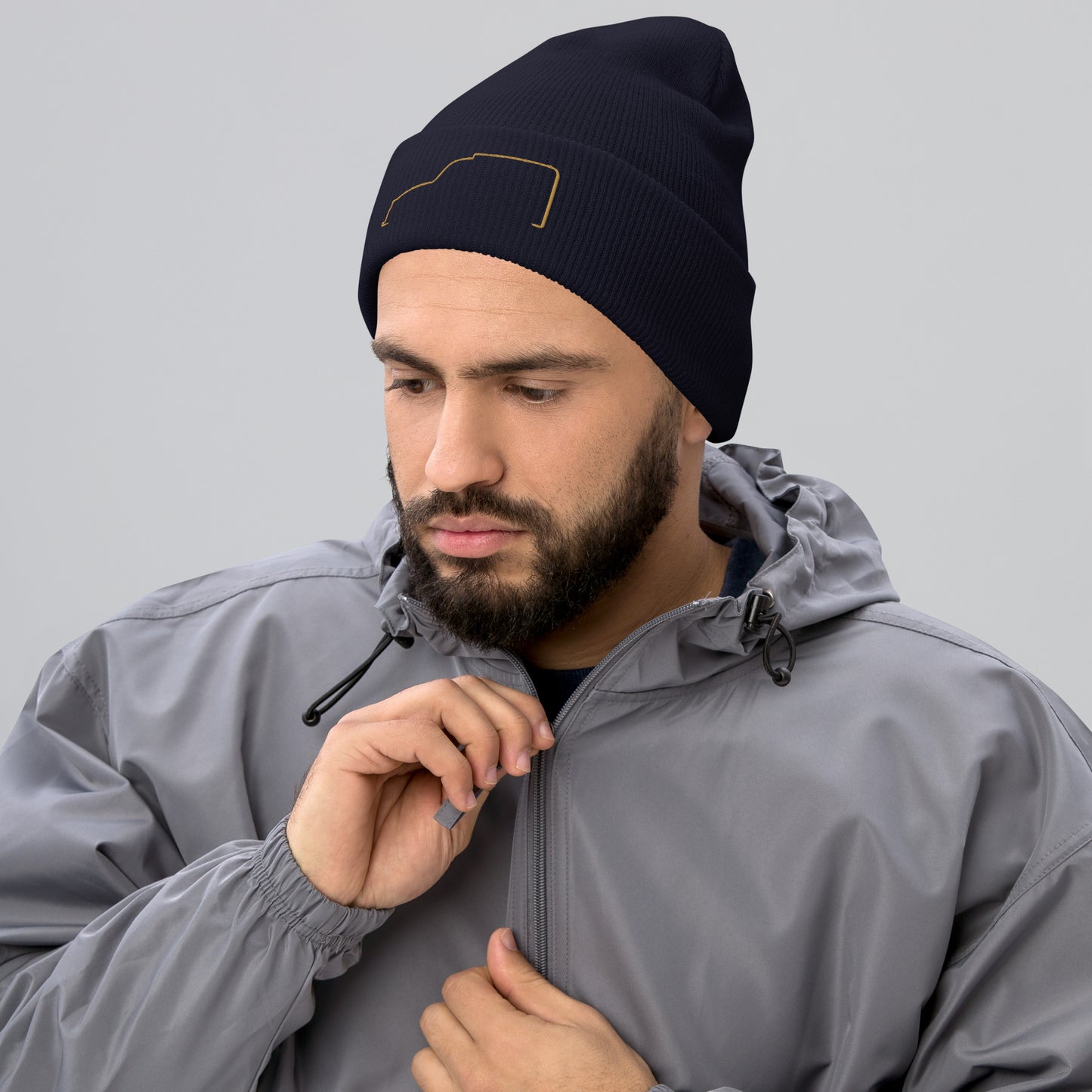 Silhouette Collection – Citroën Fourgonnette Line Art Beanie | Minimalist & Timeless