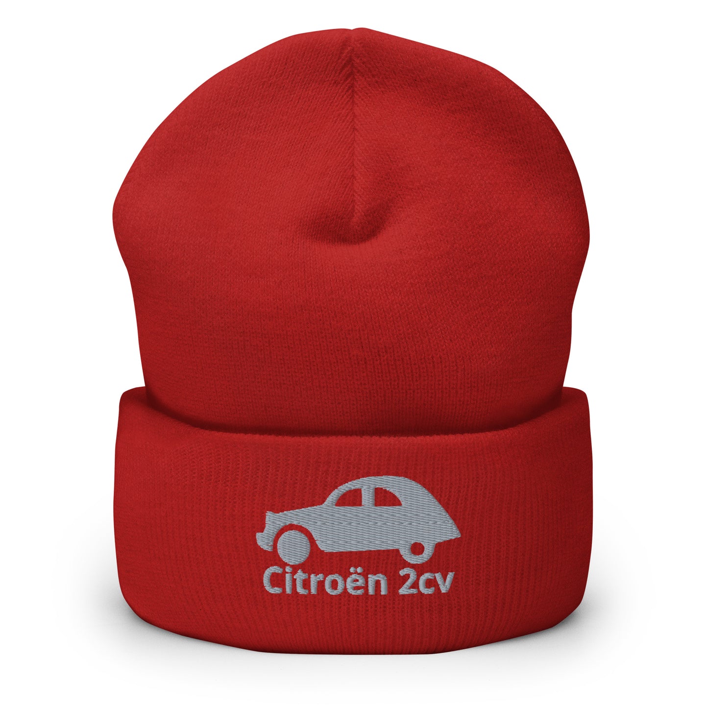 Citroën 2CV Beanie embroidered with folded edge available in Black, Navy, Anthracite, Red or White