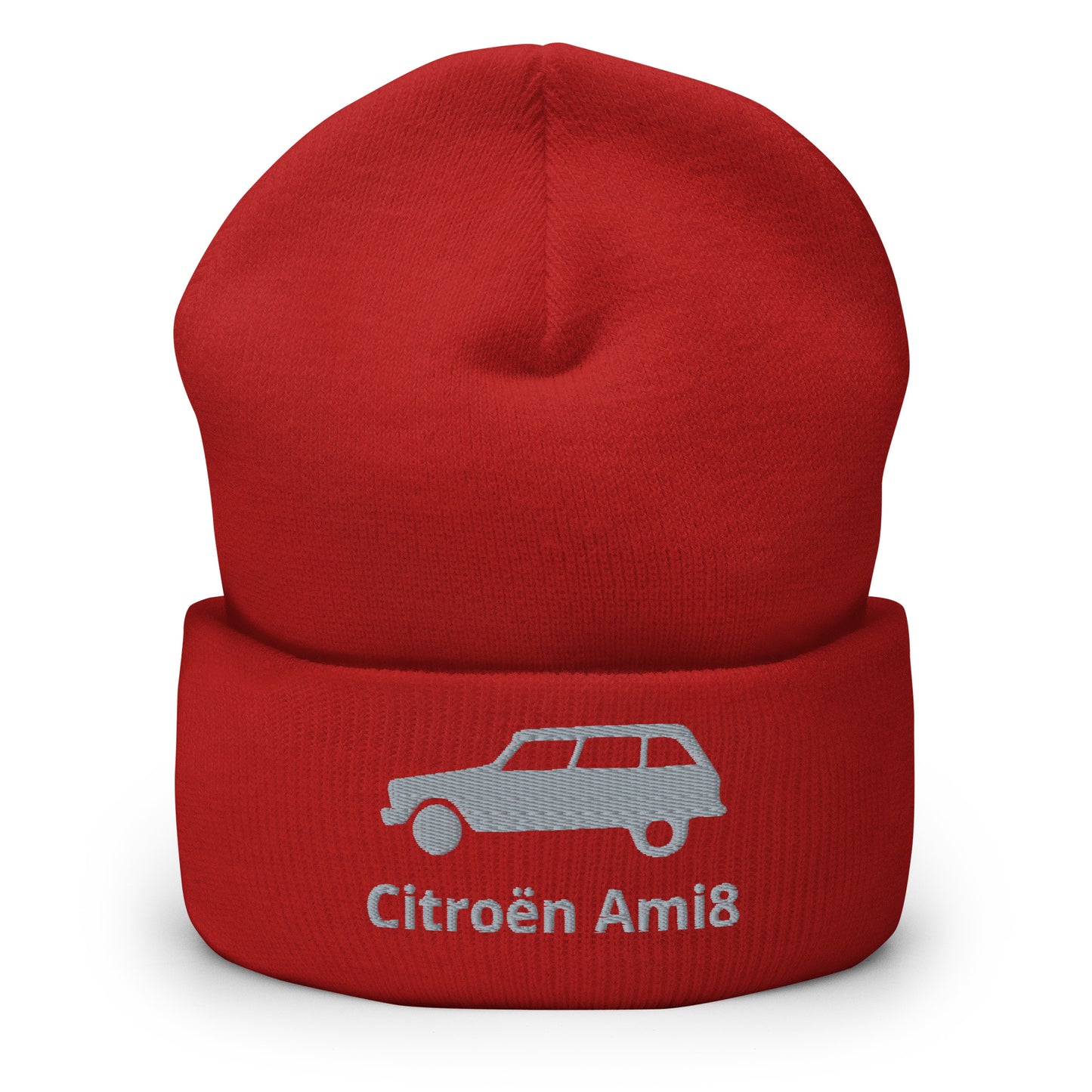 Citroën AMI8 Beanie geborduurd met omgeslagen rand verkrijgbaar in Zwart, Navy, Antraciet, Rood of Wit