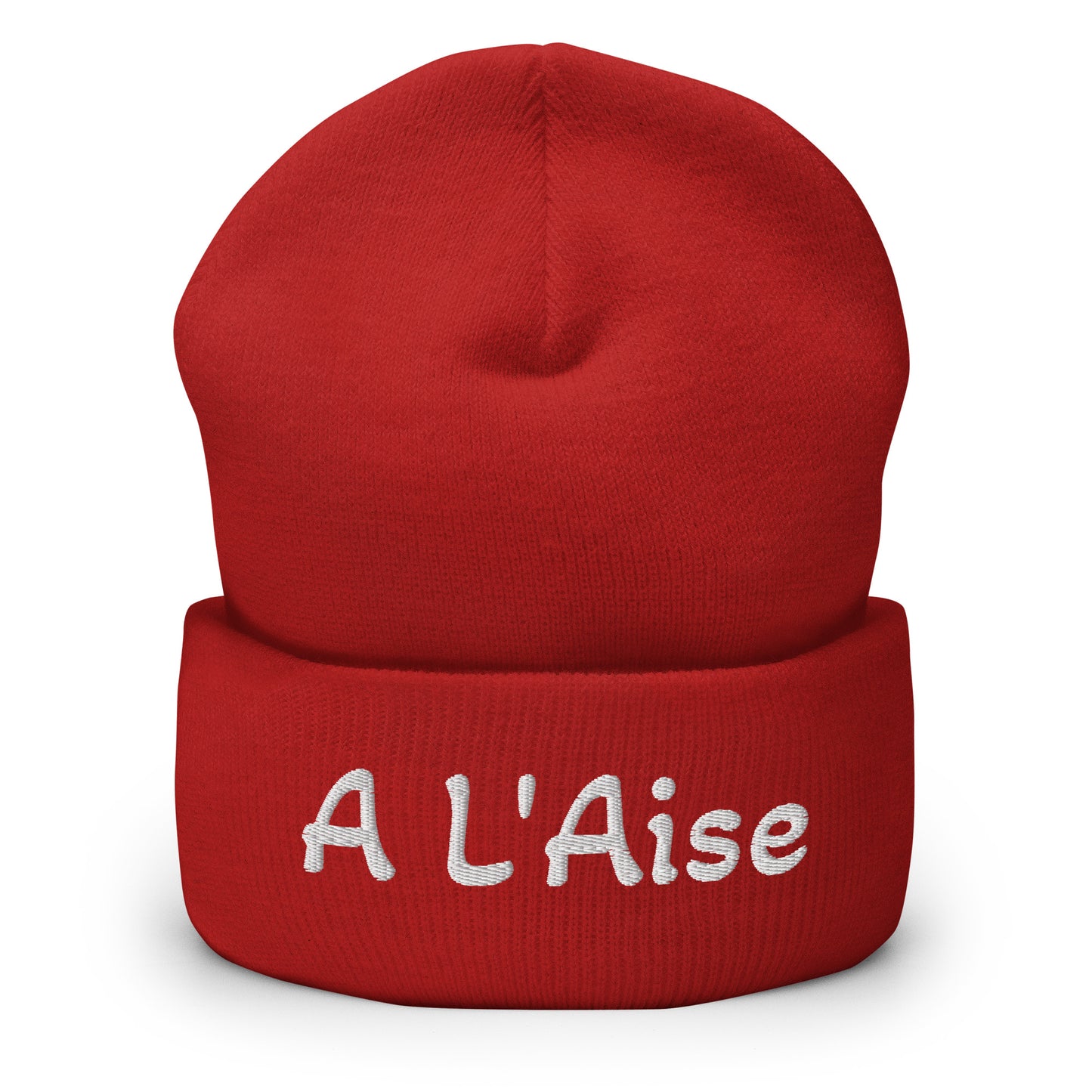 A L'Aise Beanie embroidered with turned edge available in Black, Navy, Anthracite, Blue, Red, Green or Gray