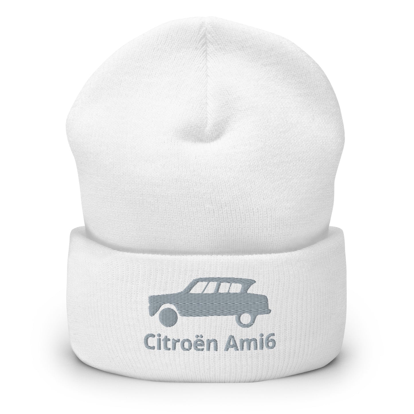 Bonnet Citroën AMI6 brodé avec bord replié disponible en Noir, Marine, Anthracite, Rouge ou Blanc