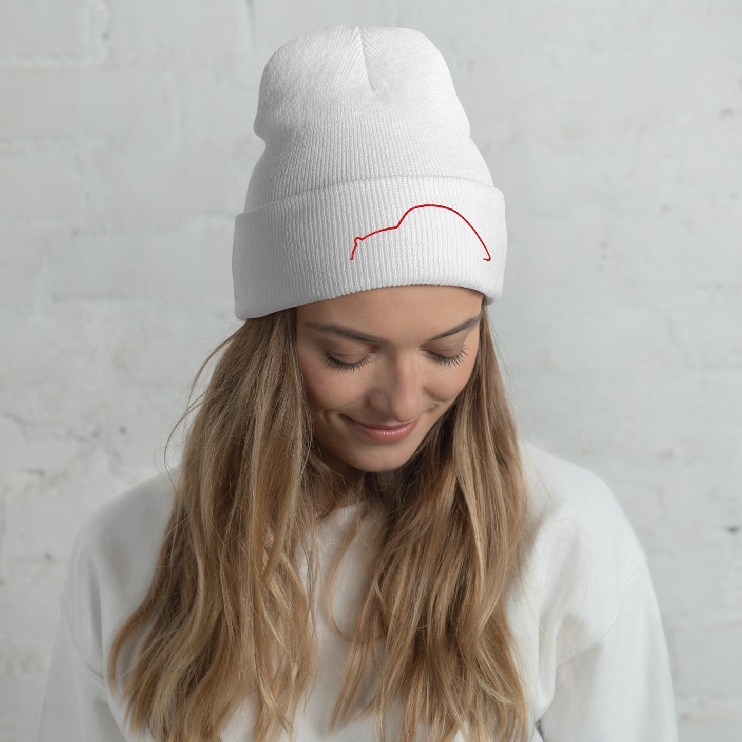 Silhouette Collectie – Citroën 2CV Lijnkunst Beanie | Minimalistisch & Tijdloos