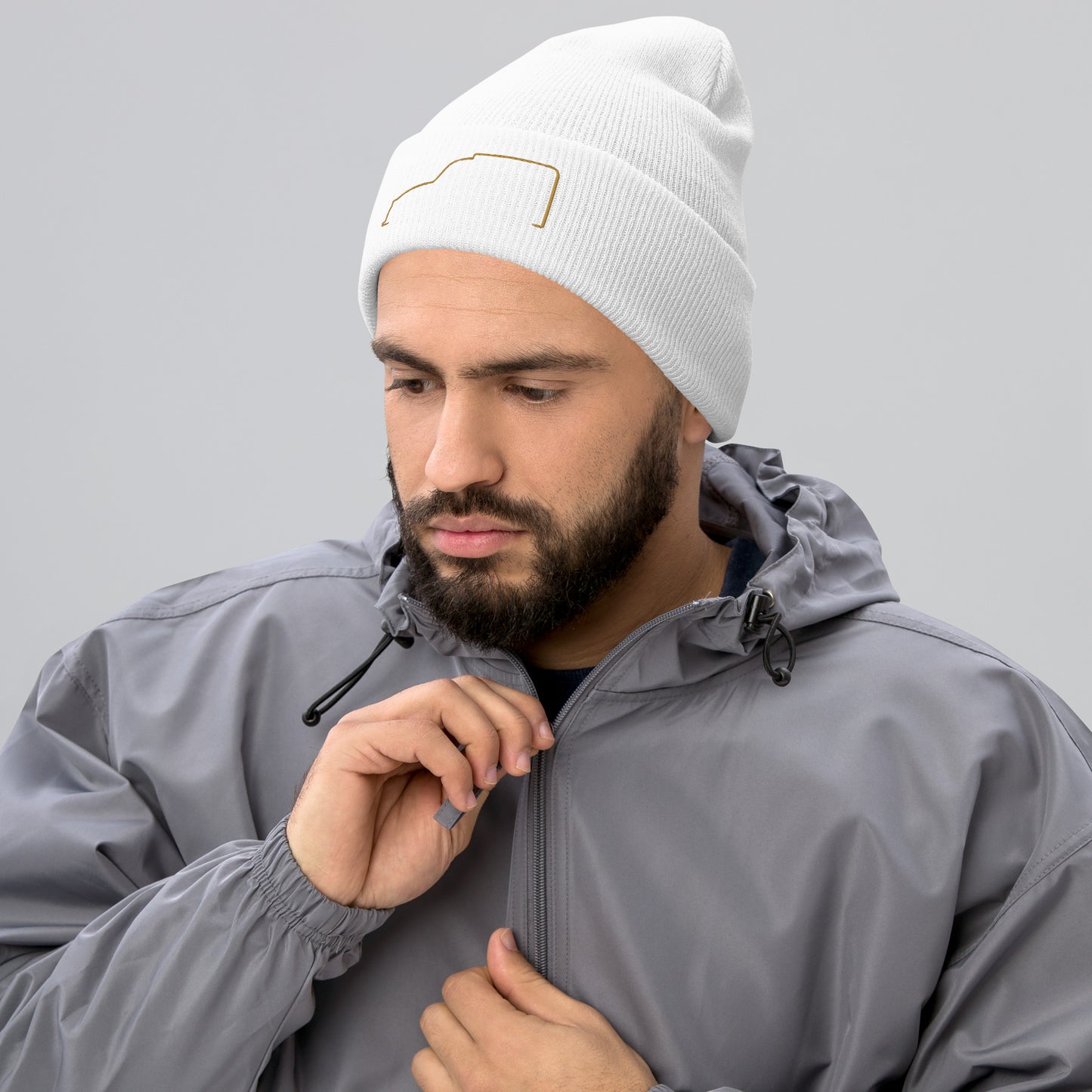Silhouette Collection – Citroën Fourgonnette Line Art Beanie | Minimalist & Timeless