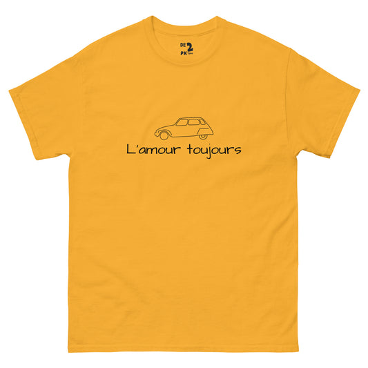 T-shirt Citroën Dyane L'amour Toujours - Red, Blue, Orange, Yellow, Sand and White