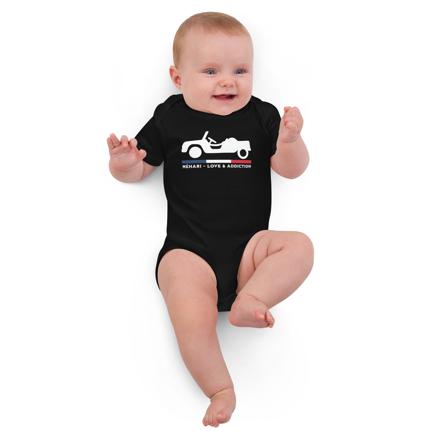 Biologische Baby Romper – Citroën Méhari “Love & Addiction”