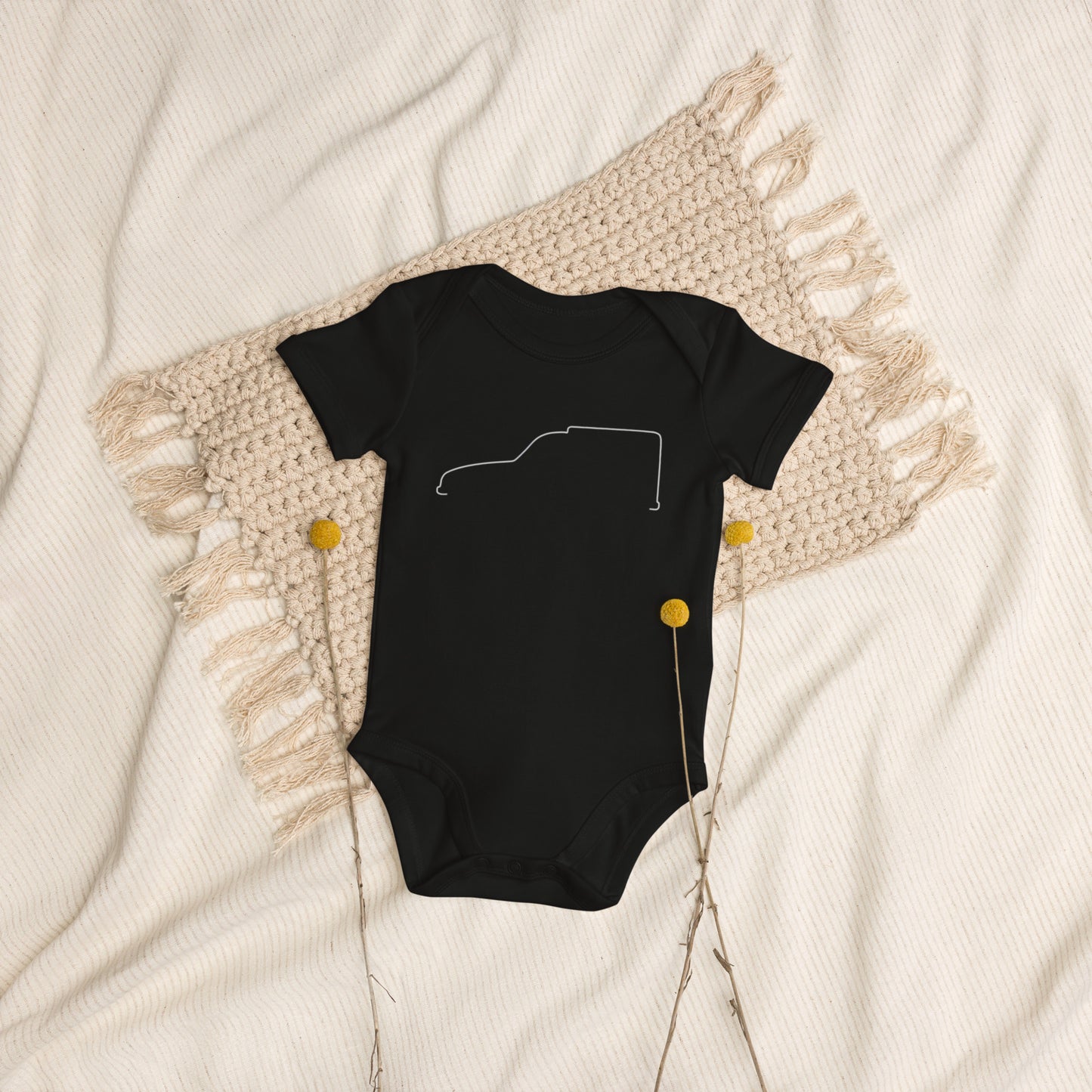 Biologische Baby Bodysuit – Silhouette Collectie – Citroën Acadiane Lijnkunst