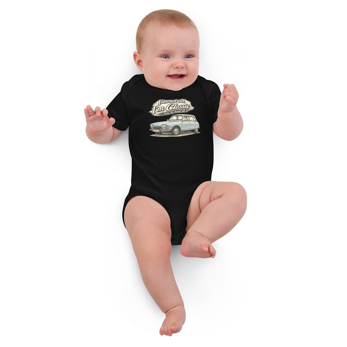 Body bébé Citroën Ami 8 – Illustration rétro « Je suis classique » | Collection Classique