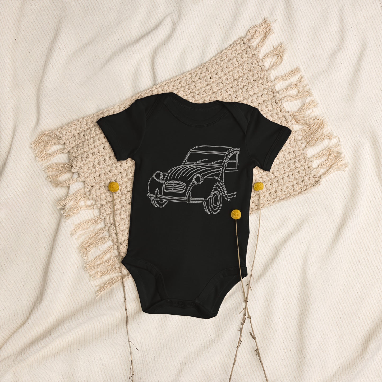 Baby Romper "2CV Line Art" – Organic Cotton | Citroën 2CV Collection