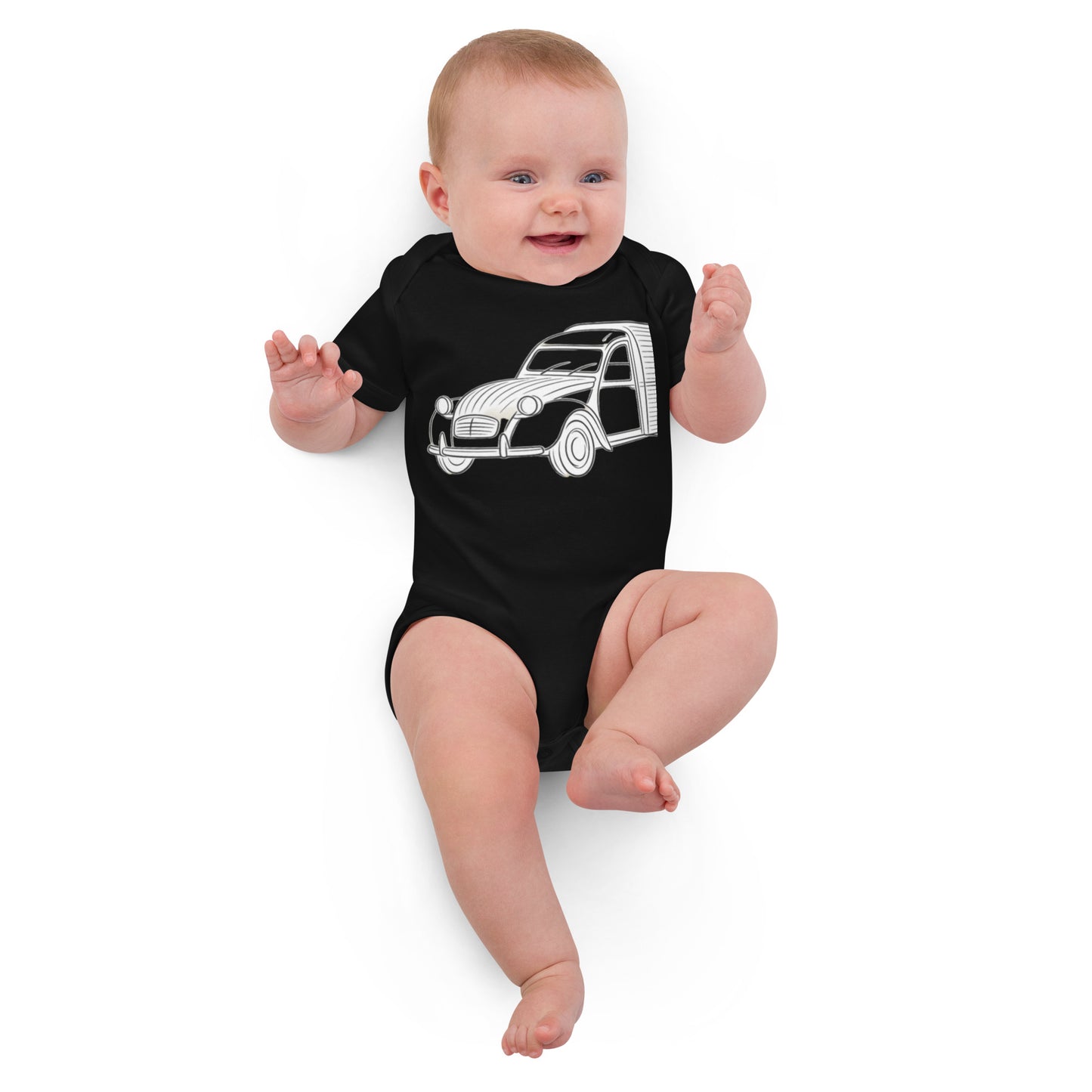 Baby Romper "2CV Fourgonnette Line Art" - Organic Cotton | Citroën Fourgonnette Collection