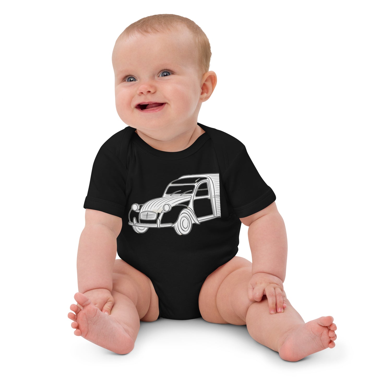 Baby Romper "2CV Fourgonnette Line Art" - Organic Cotton | Citroën Fourgonnette Collection