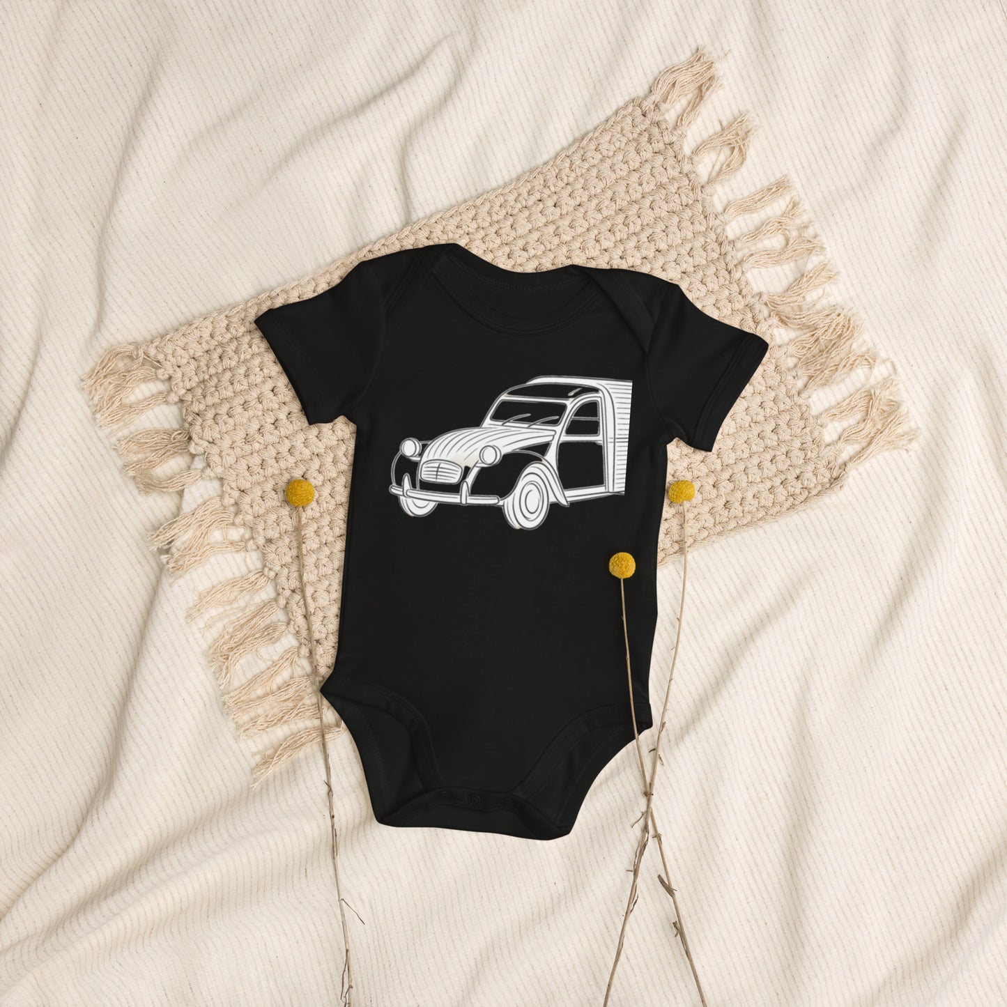 Baby Romper "2CV Fourgonnette Line Art" - Organic Cotton | Citroën Fourgonnette Collection