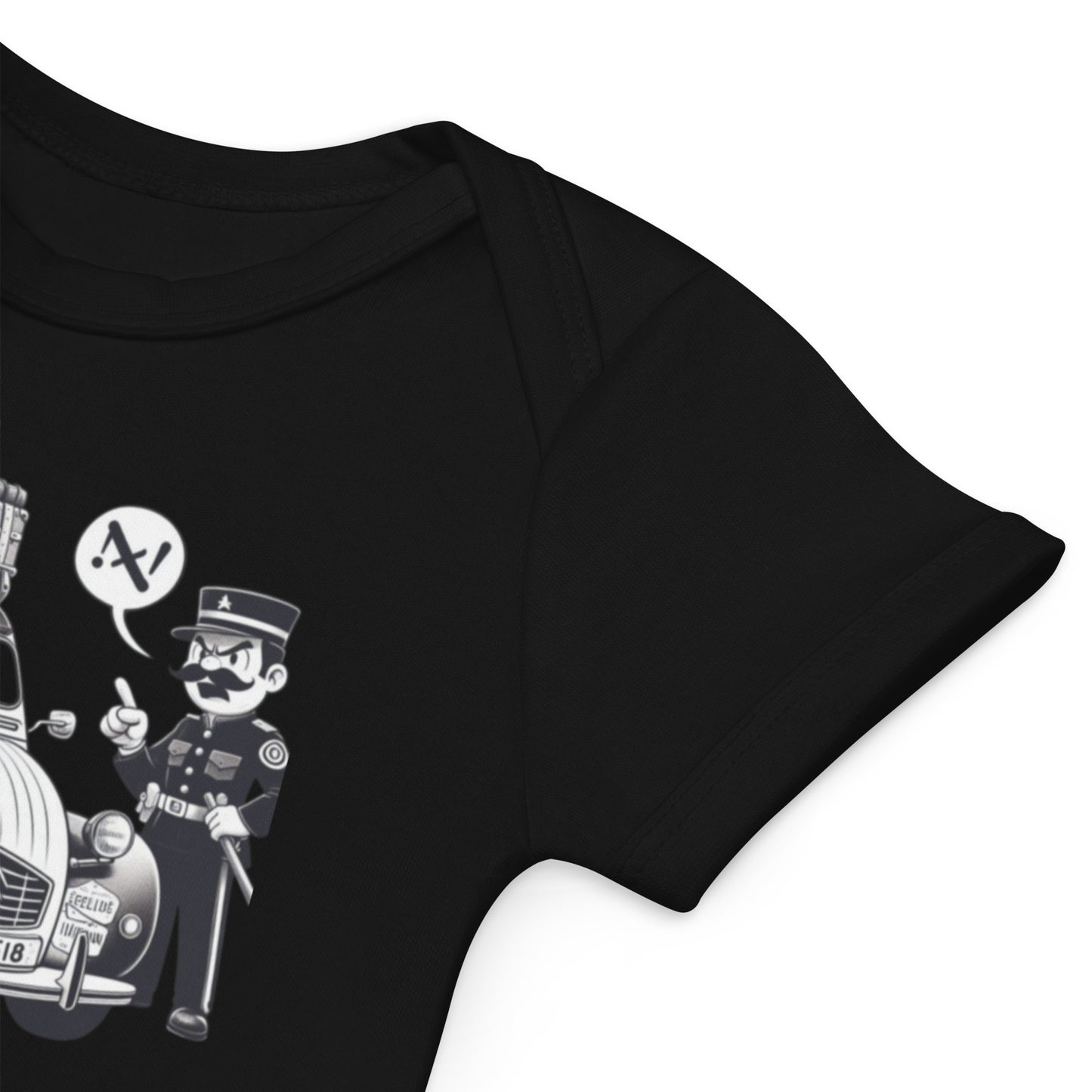 Body bébé bio – Imprimé rétro français avec Citroën 2CV