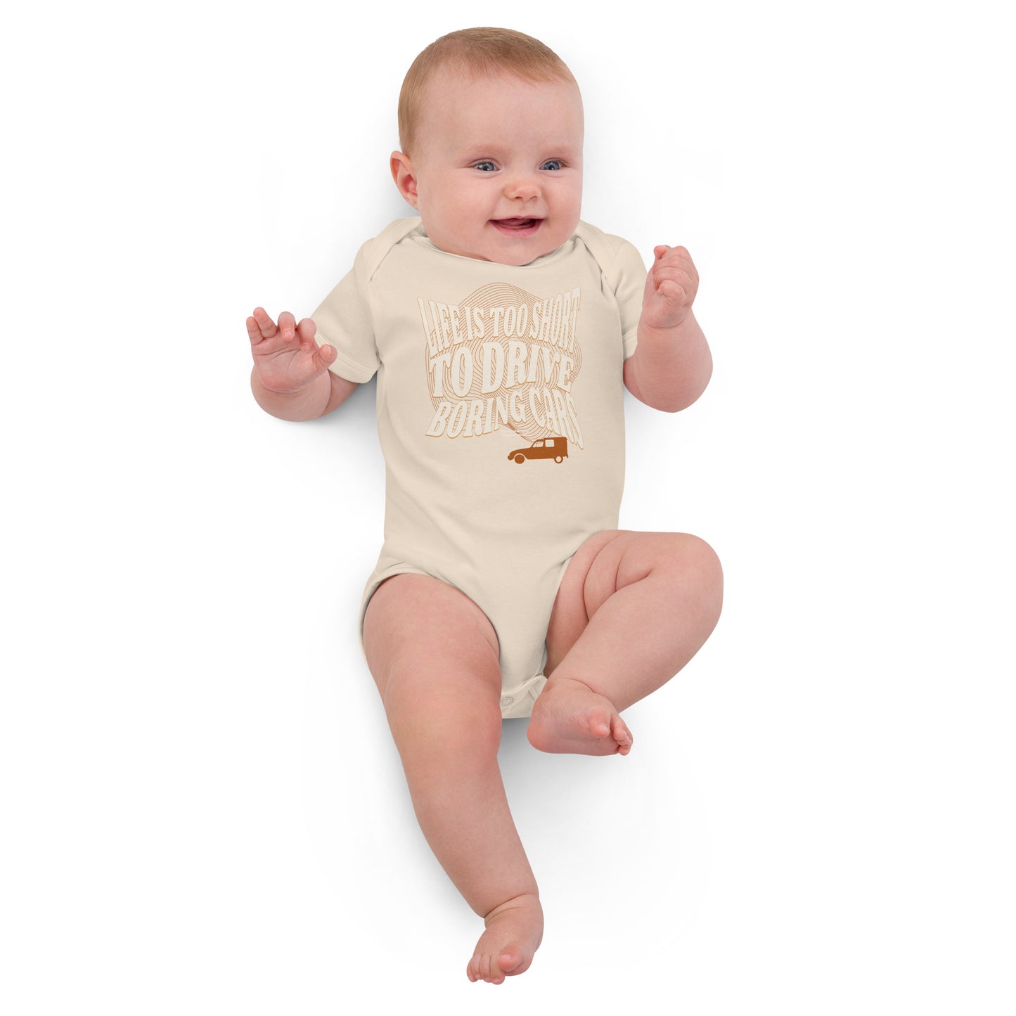 Biologische Baby Romper – “Life is Too Short to Drive Boring Cars”