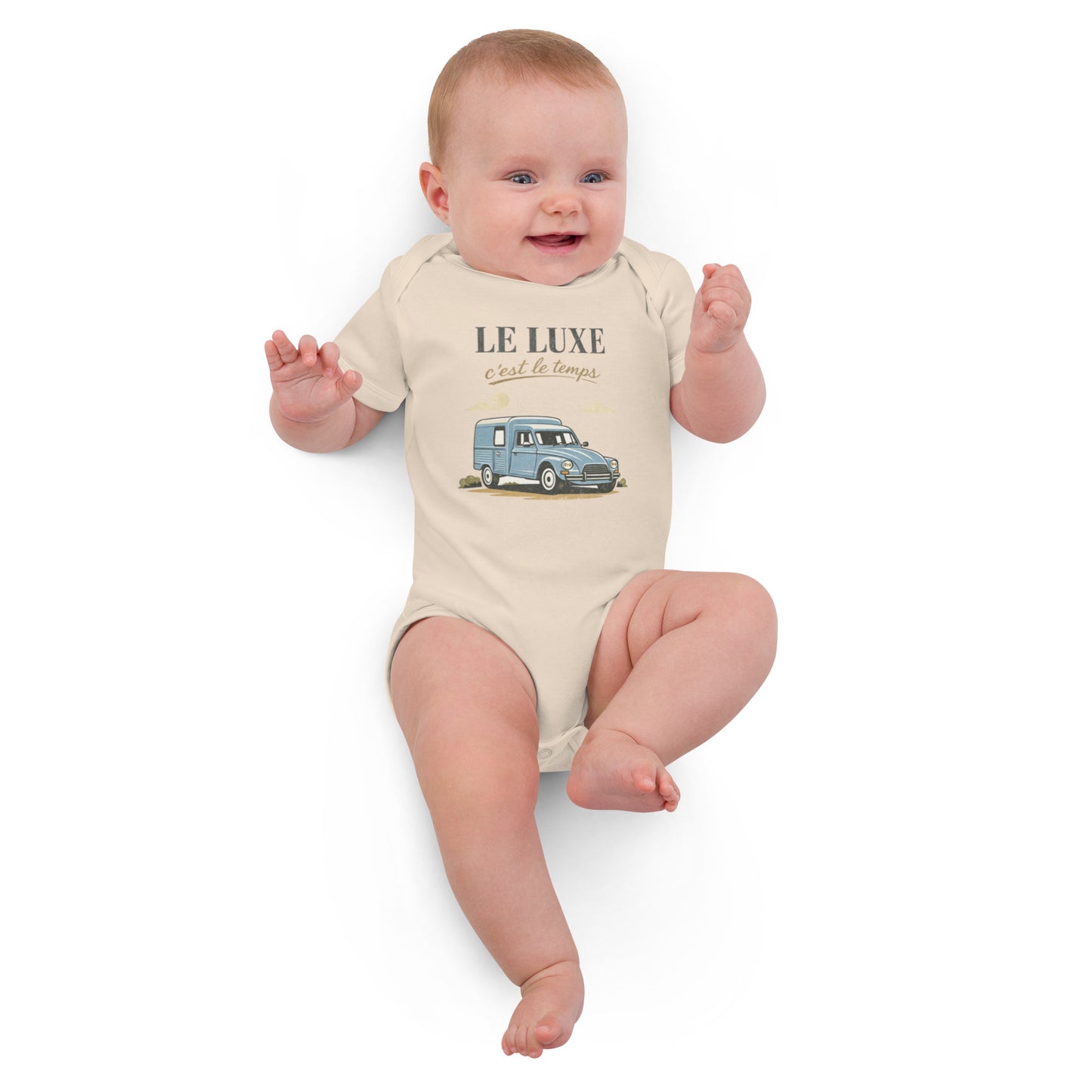 Le Luxe Baby Bodysuit van Biologisch Katoen – Citroën Acadiane | Franse Retro Charme