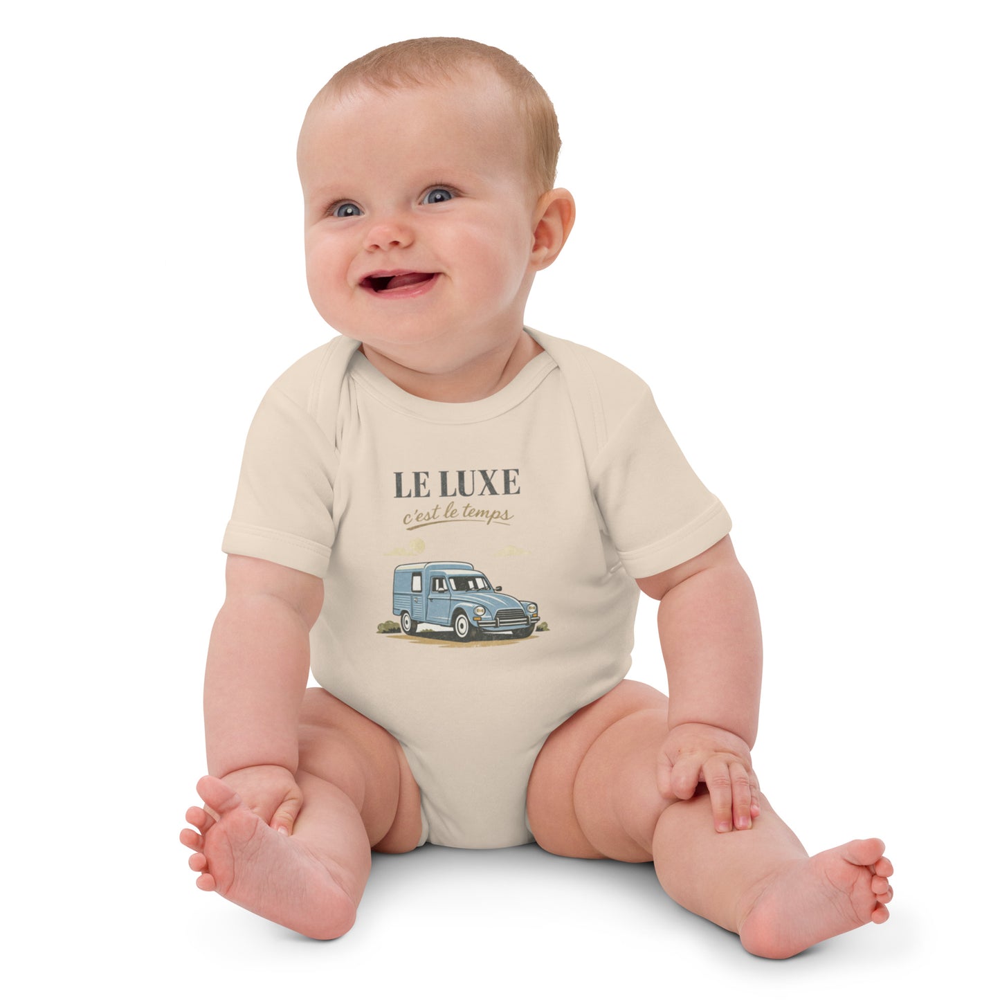 Le Luxe Baby Bodysuit van Biologisch Katoen – Citroën Acadiane | Franse Retro Charme