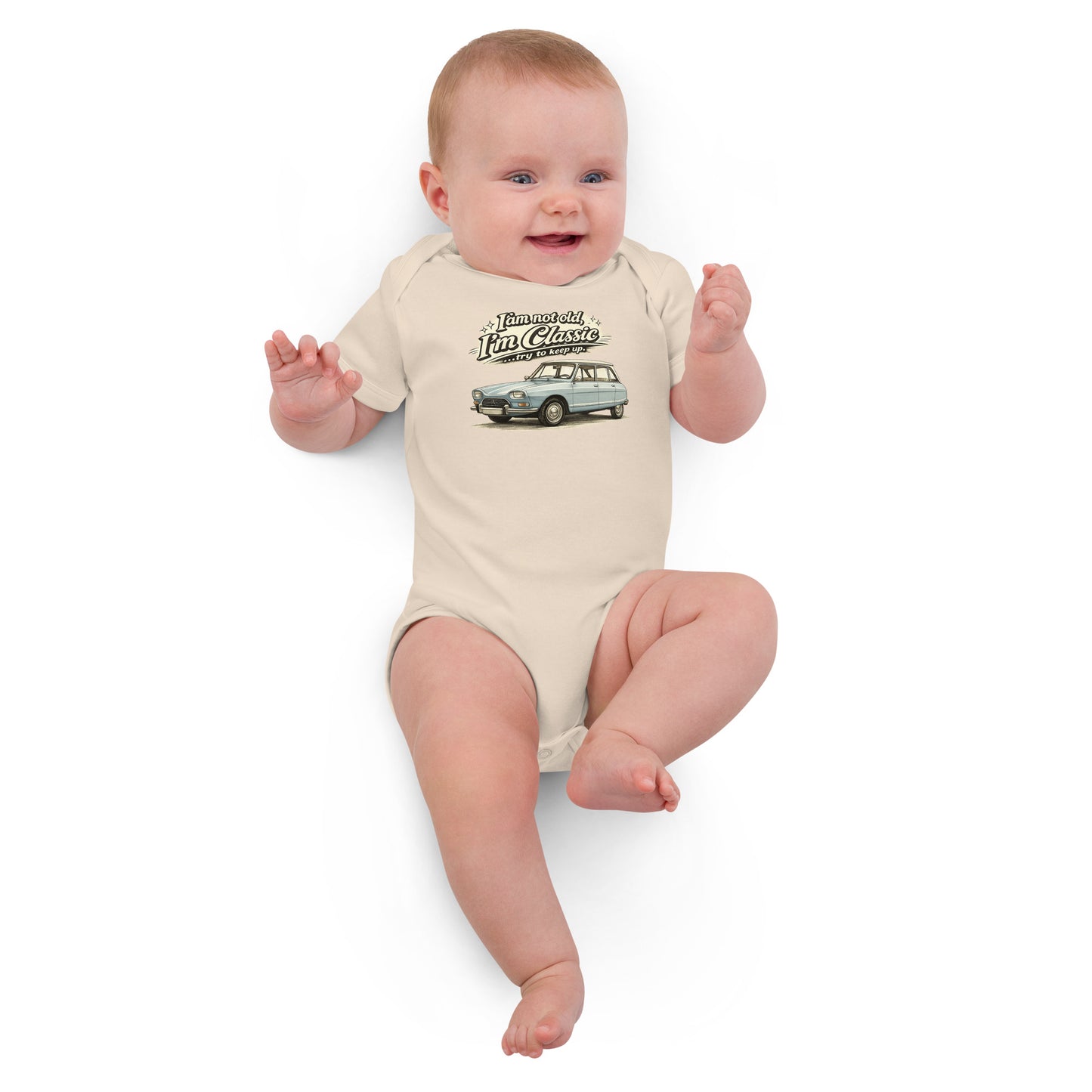 Body bébé Citroën Ami 8 – Illustration rétro « Je suis classique » | Collection Classique