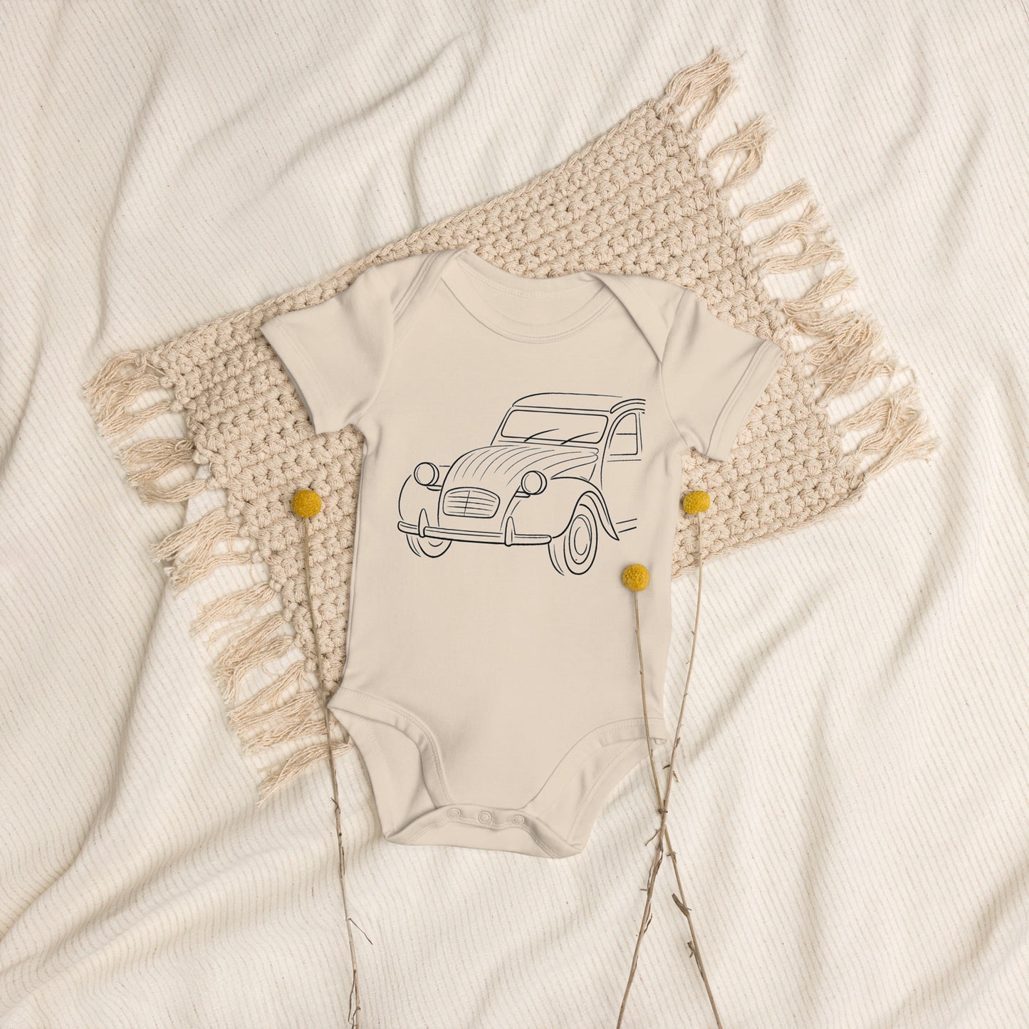 Baby Romper "2CV Line Art" – Organic Cotton | Citroën 2CV Collection