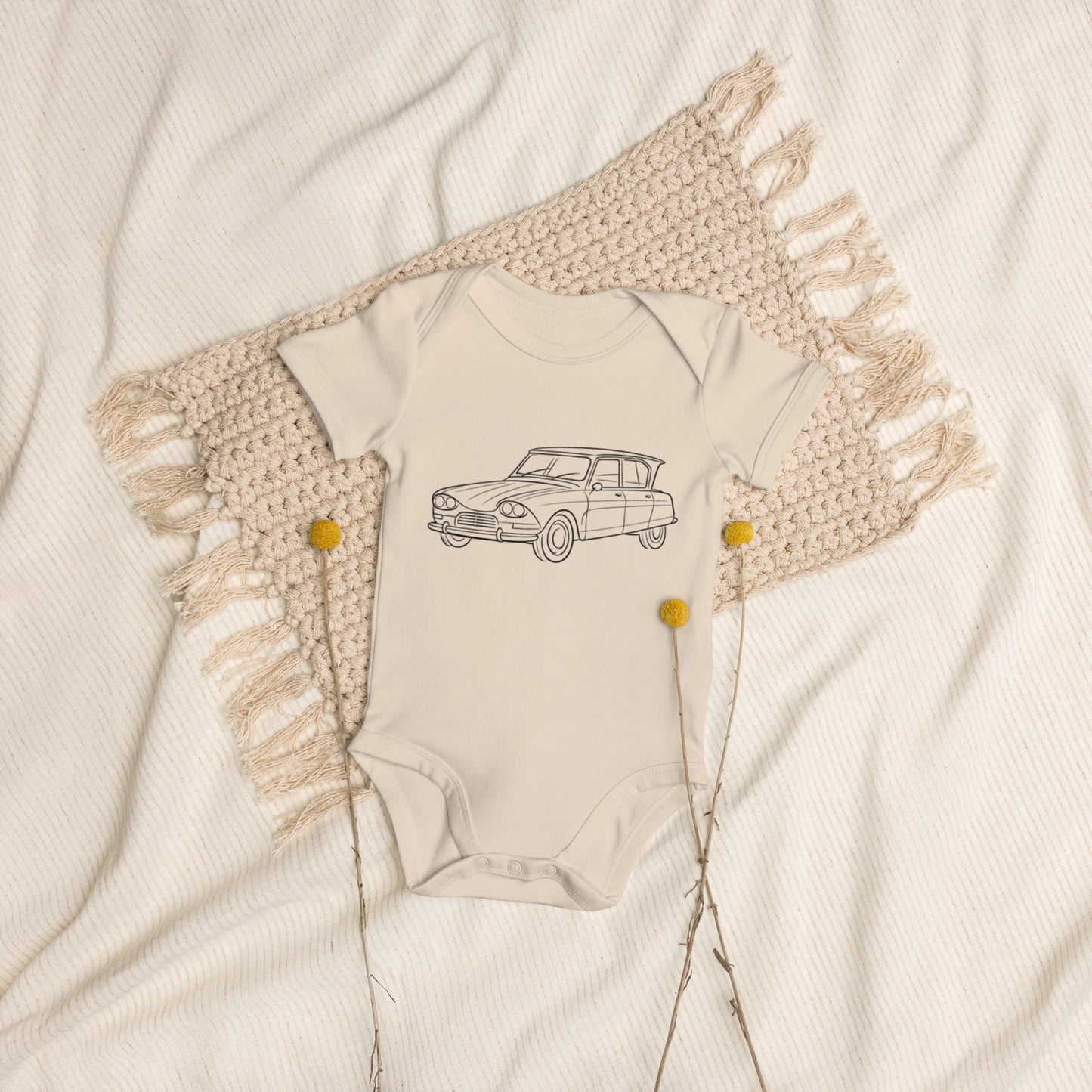 Combinaison Bébé « Citroën AMI6 Line Art » – Coton Bio | Collection AMI6