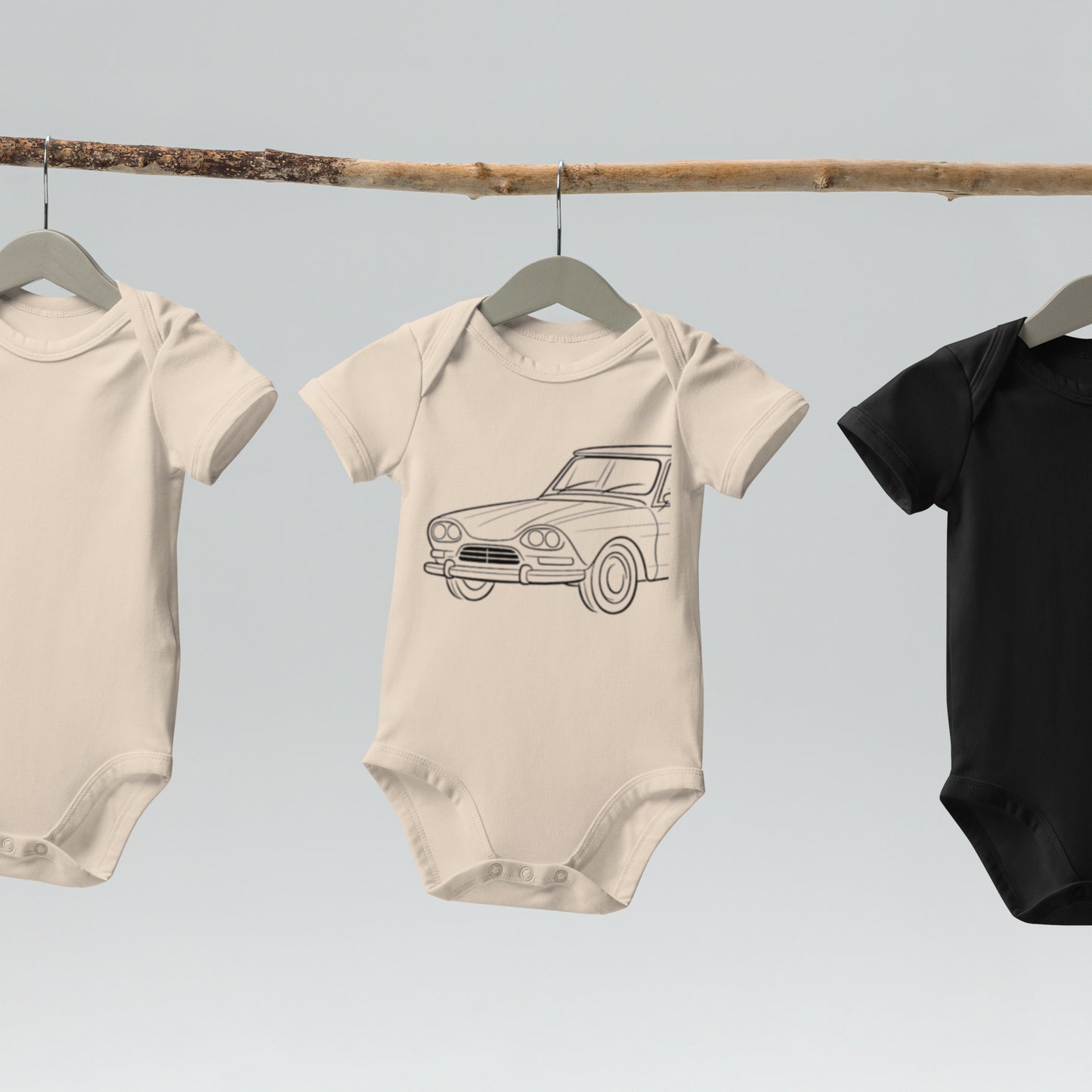 Baby Romper “Citroën AMI8 Line Art” – Biologisch Katoen | AMI8 Collectie