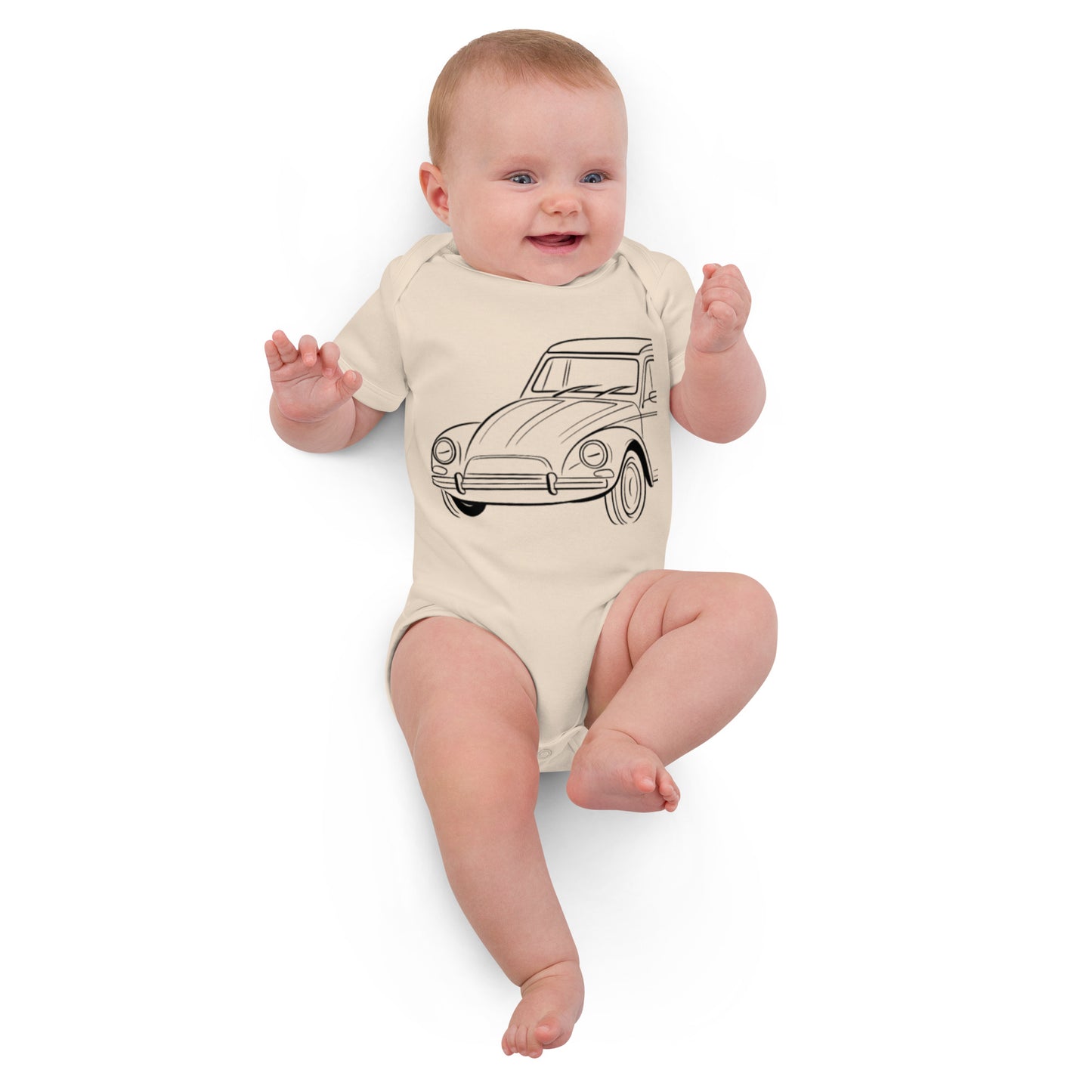 Baby Romper “Citroën Dyane Line Art” – Biologisch Katoen | Dyane Collectie