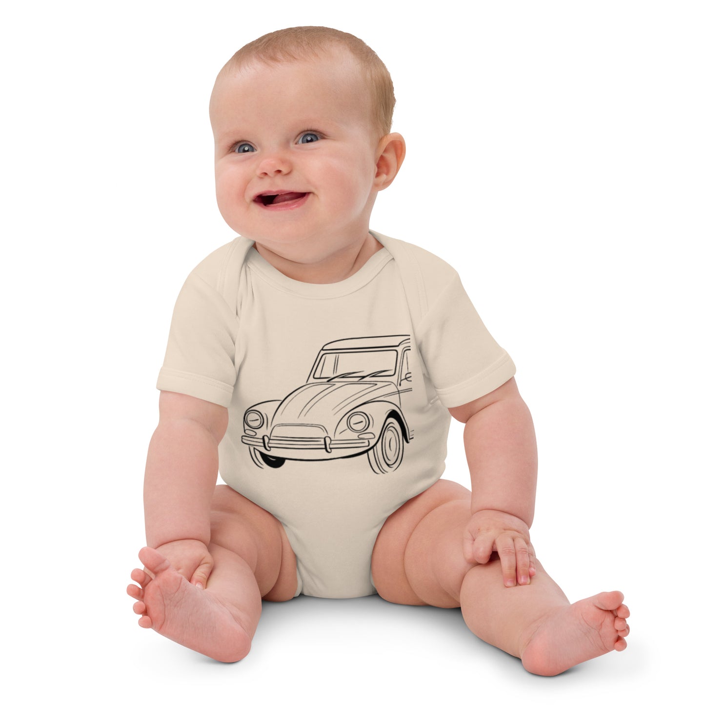 Baby Romper “Citroën Dyane Line Art” – Biologisch Katoen | Dyane Collectie