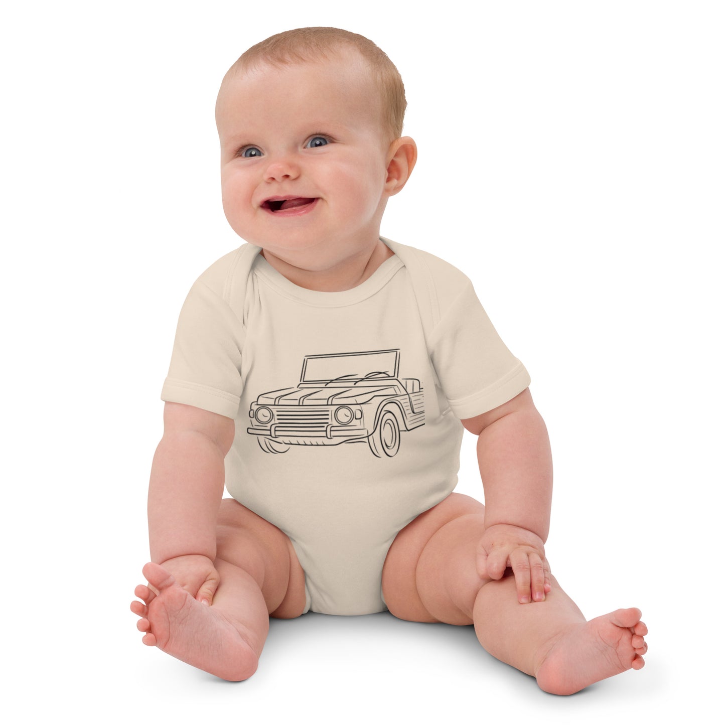 Baby Romper “Citroën Méhari Line Art” – Biologisch Katoen | Méhari Collectie