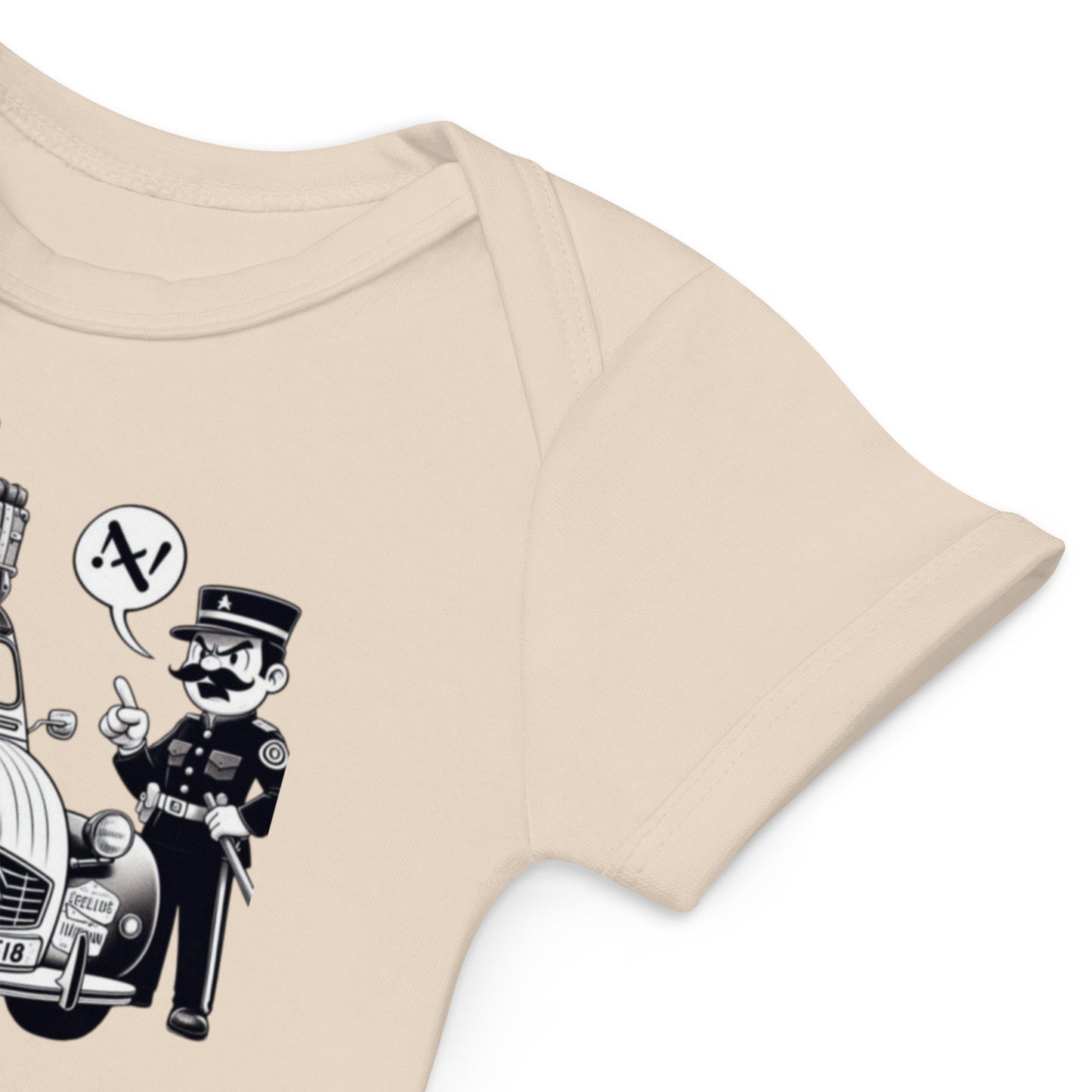 Body bébé bio – Imprimé rétro français avec Citroën 2CV